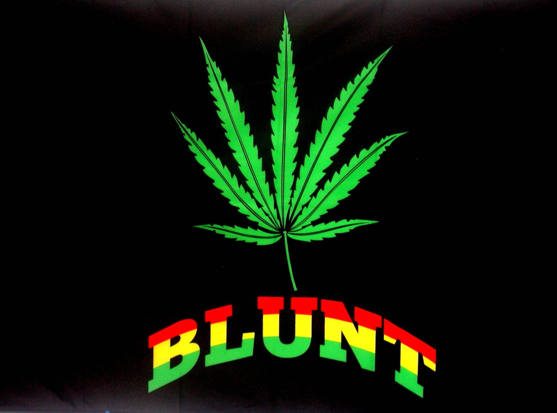 Marijuana Leaf And Blunt Text Background