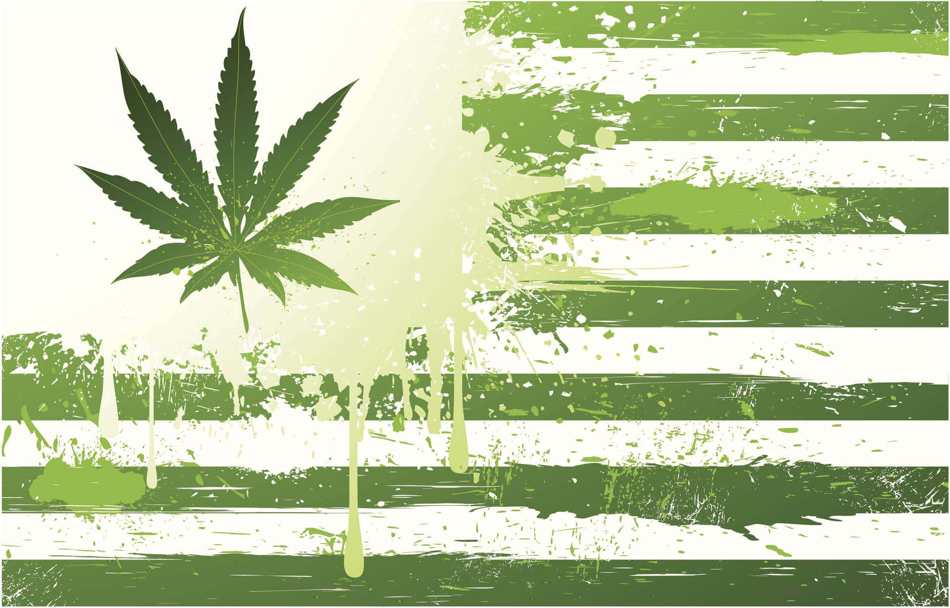 Marijuana Leaf Green Flag Background