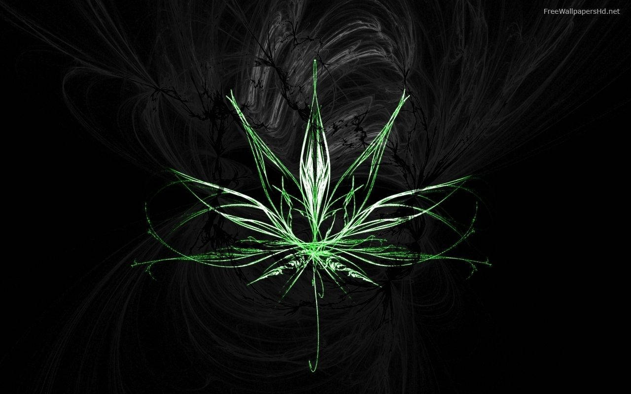 Marijuana Neon Line Art