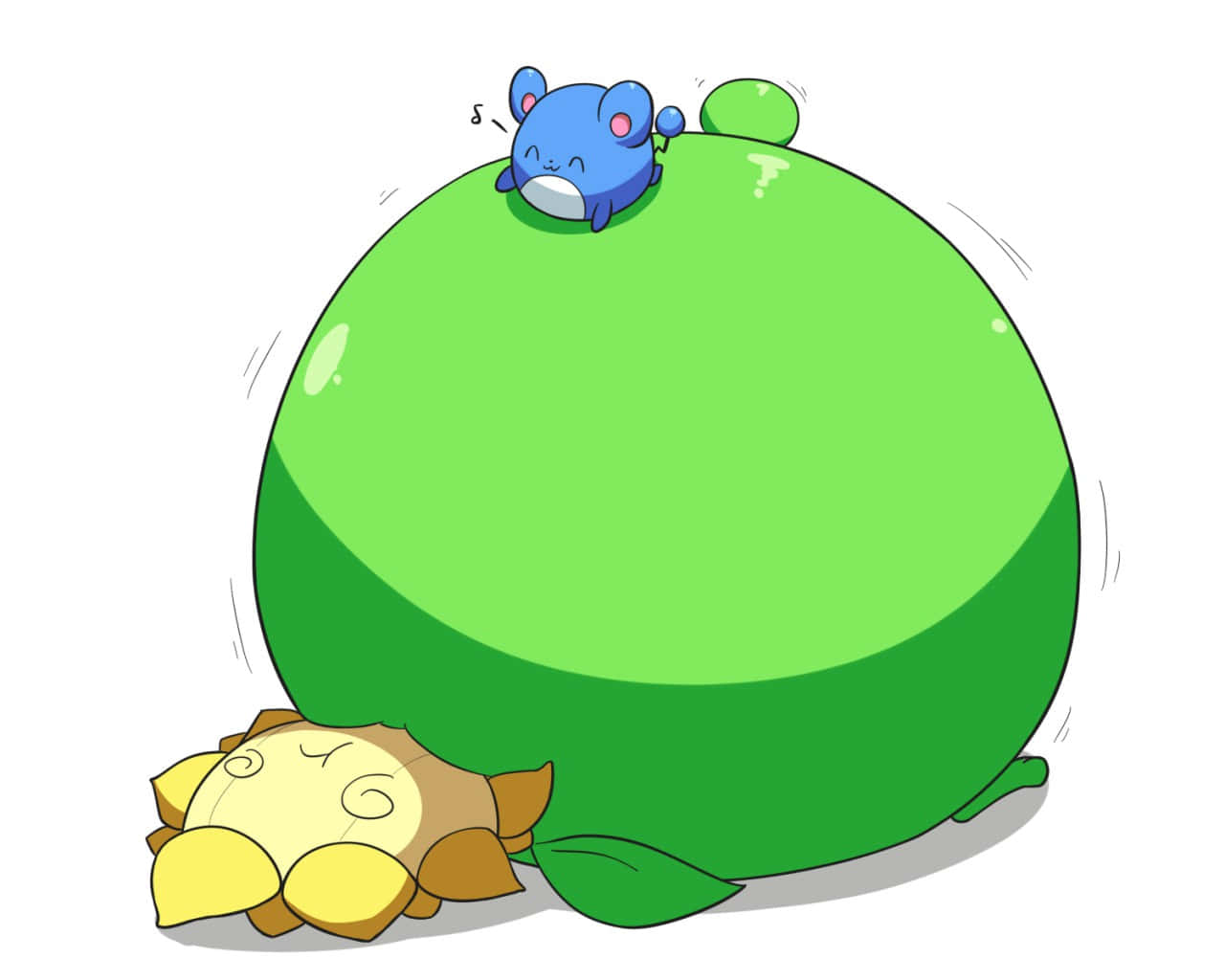 Marill On Bloated Sunflora Background