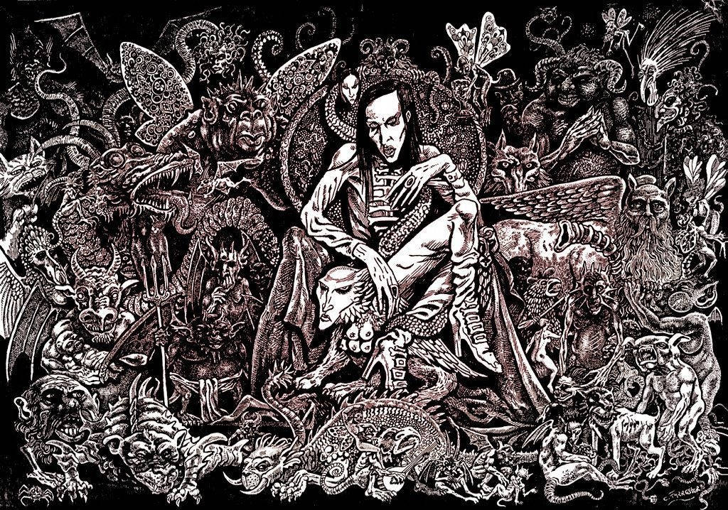 Marilyn Manson Demonic Metal Art