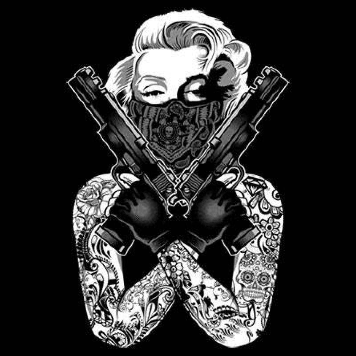 Marilyn Monroe Gangsta Cartoon Art Background