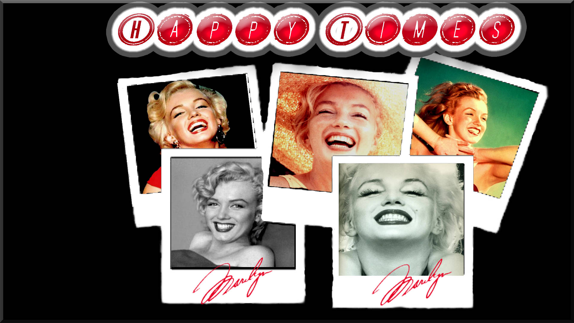 Marilyn Monroe Polaroid Photo Collage Background