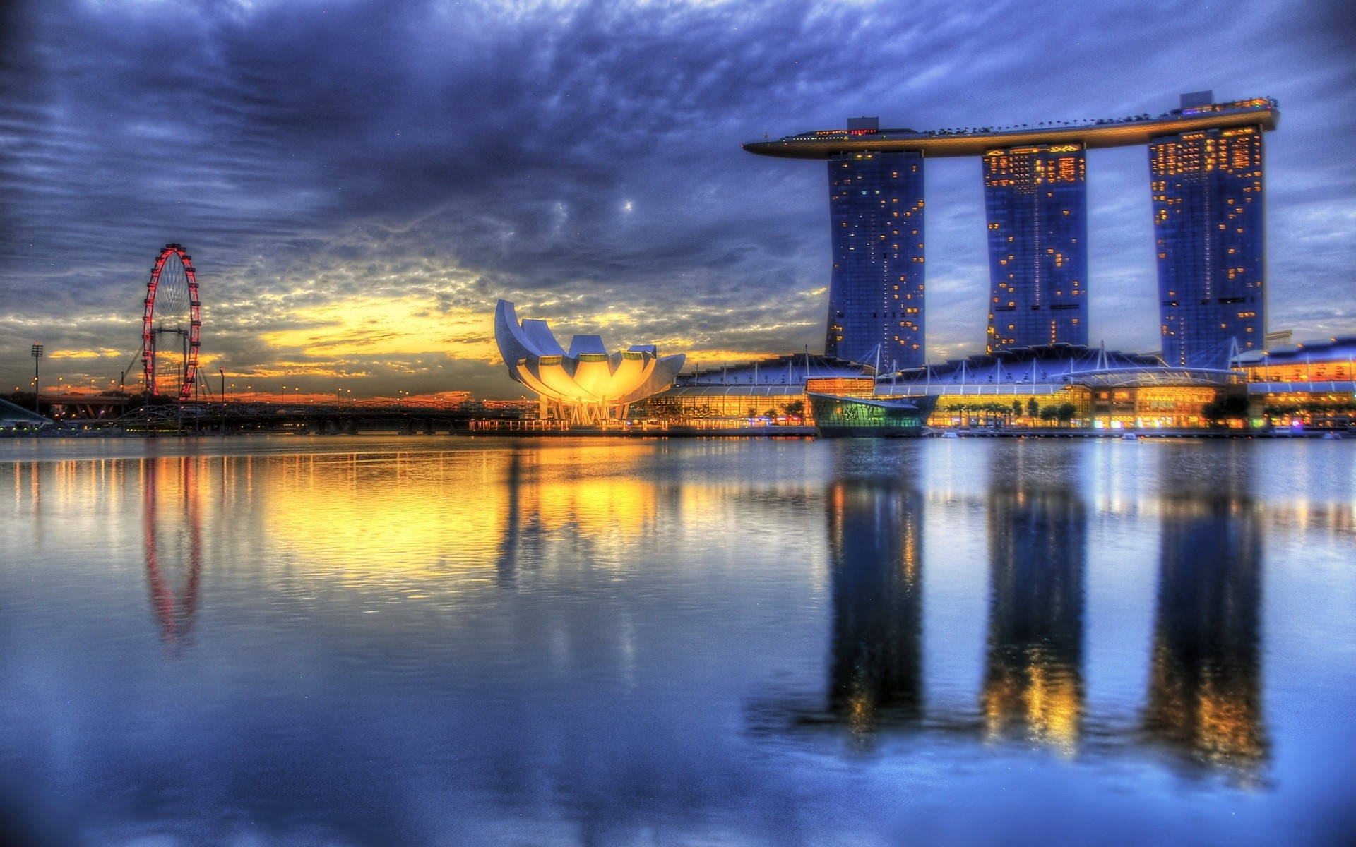 Marina Bay Sands Blue Buildings Background