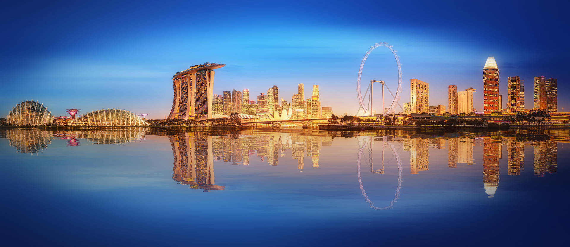 Marina Bay Sands Blue Night Sky Background