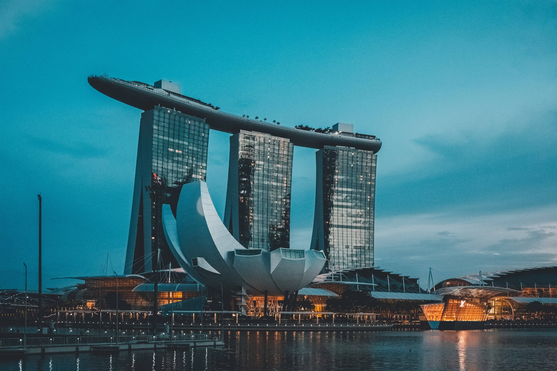 Marina Bay Sands Flower Structure Background