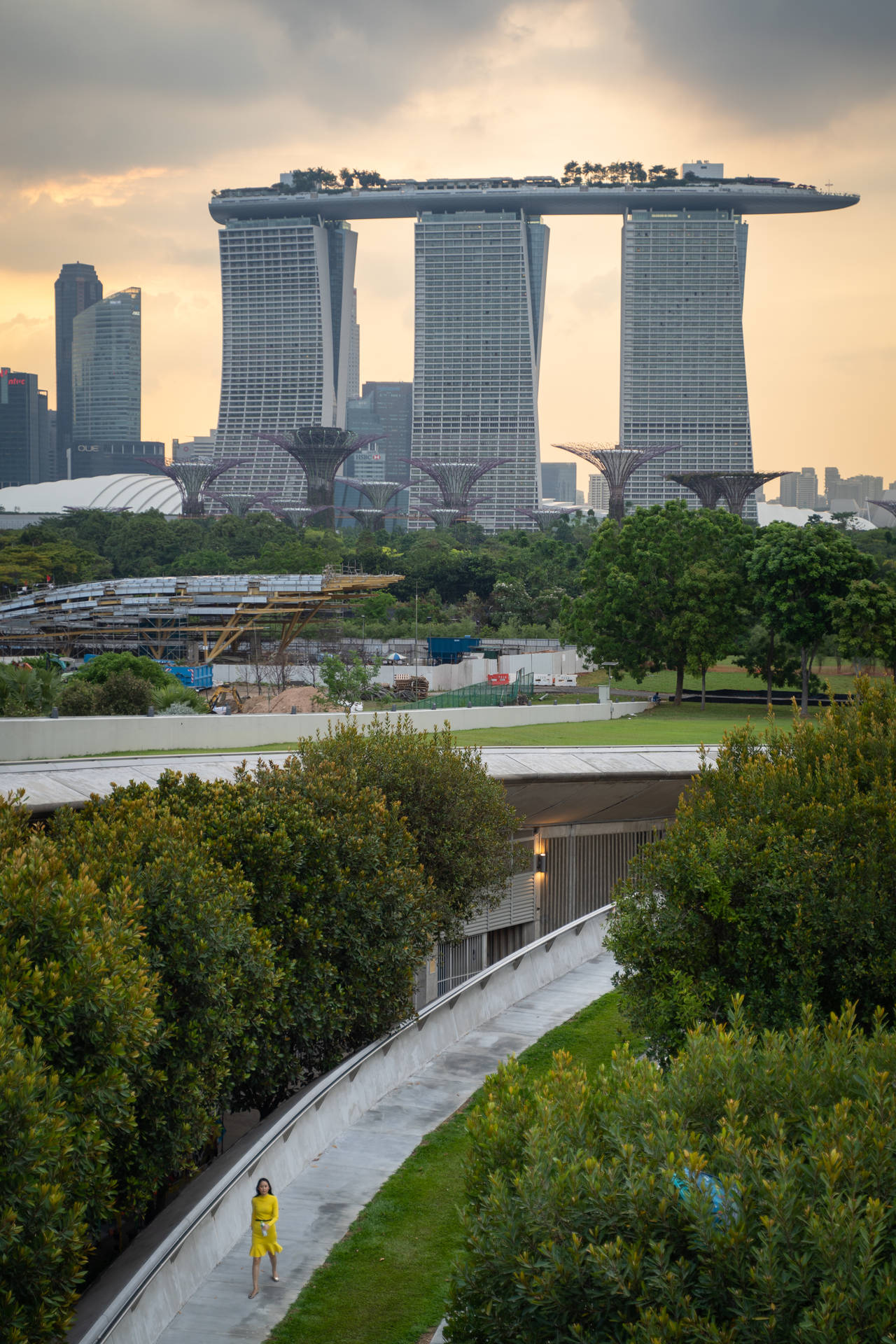 Marina Bay Sands Nearby Path Background