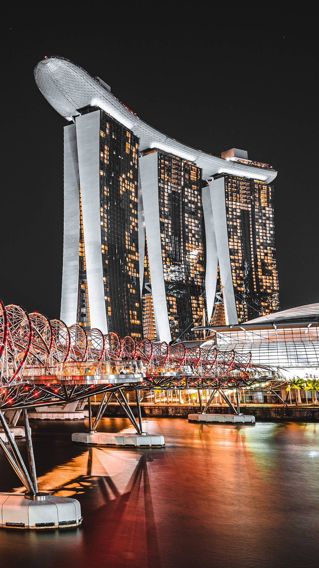 Marina Bay Sands Night Black Buildings Background