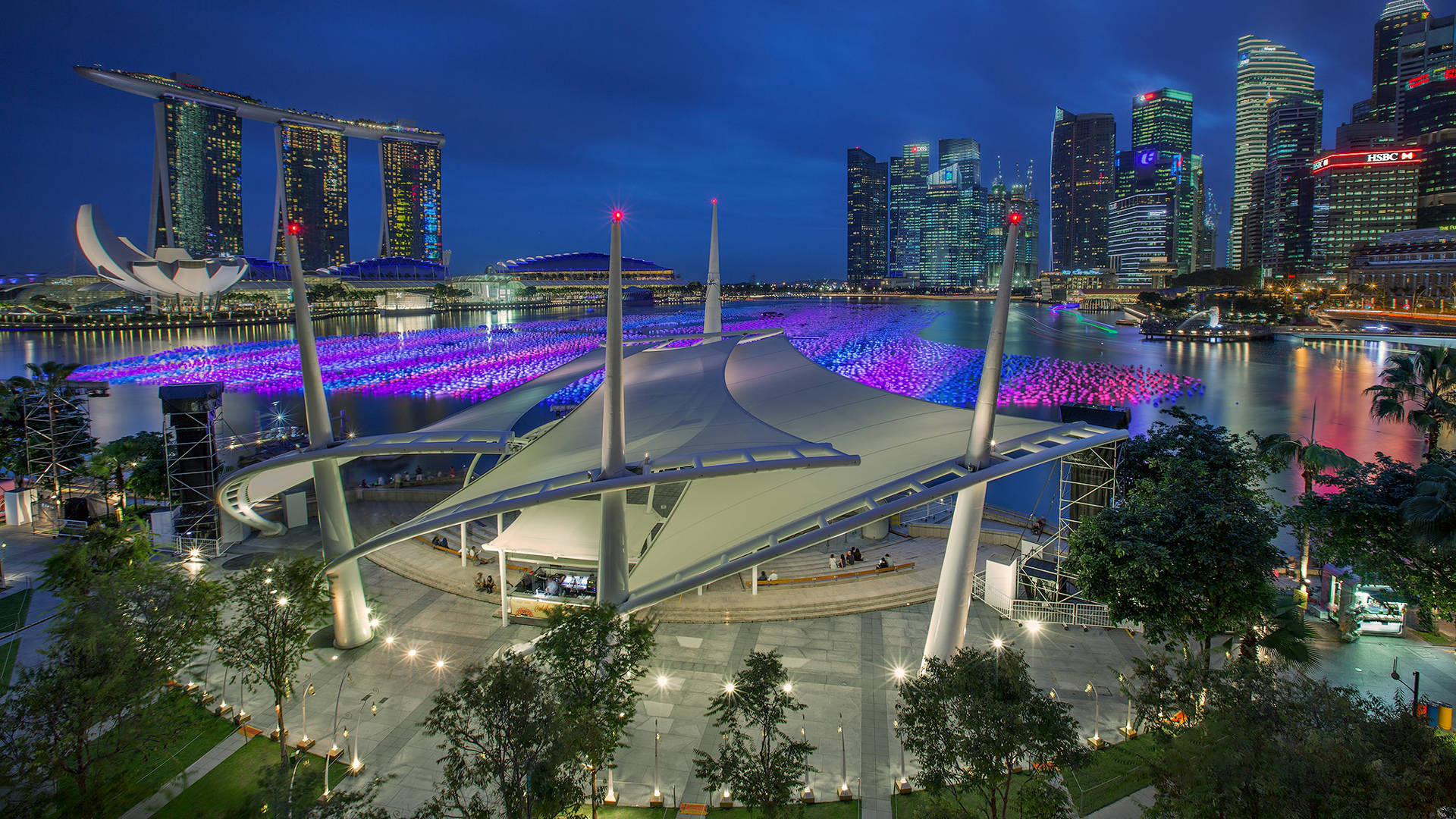 Marina Bay Sands Roofed Structure Background