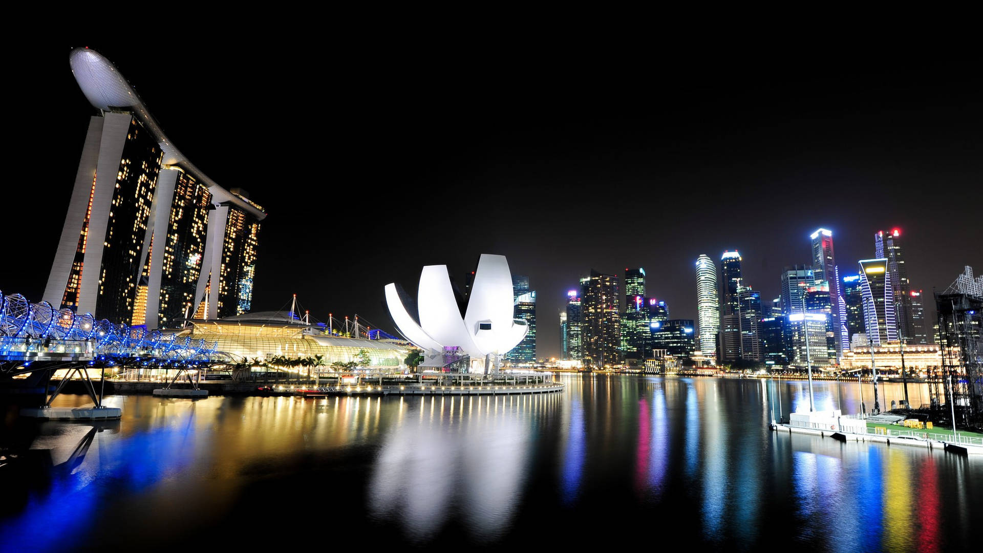 Marina Bay Sands Singapore City At Night