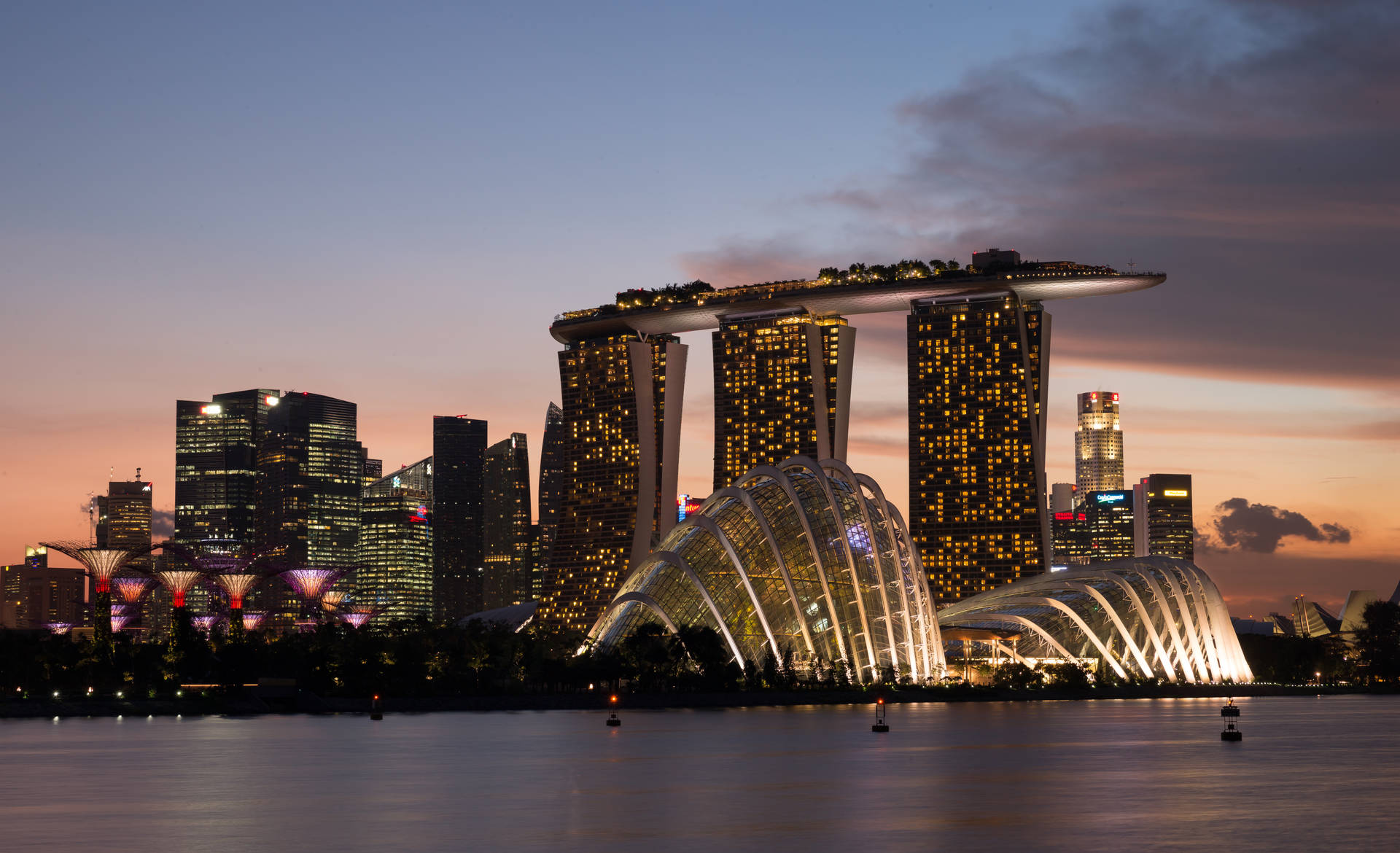 Marina Bay Sands Sunset Background