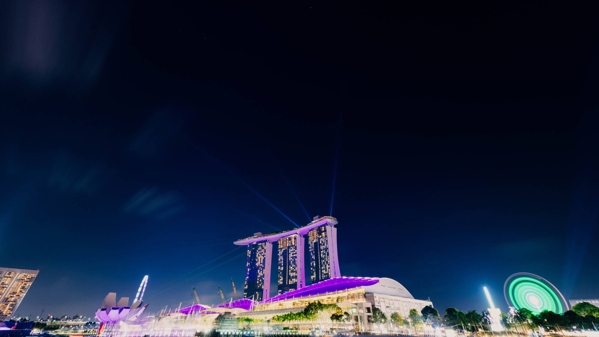 Marina Bay Sands Violet Nights Light Background