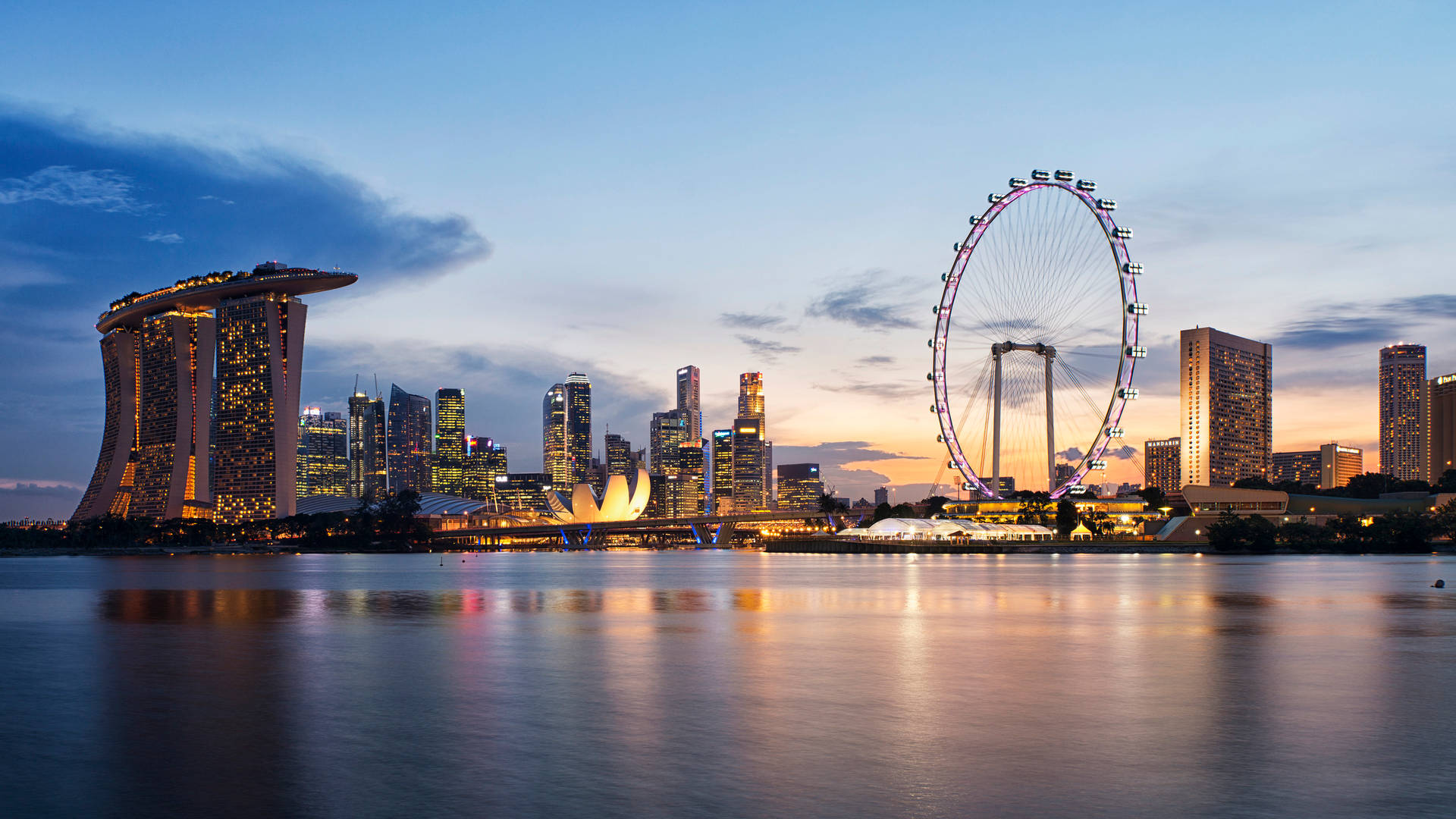 Marina Bay Sands With Flyer Background