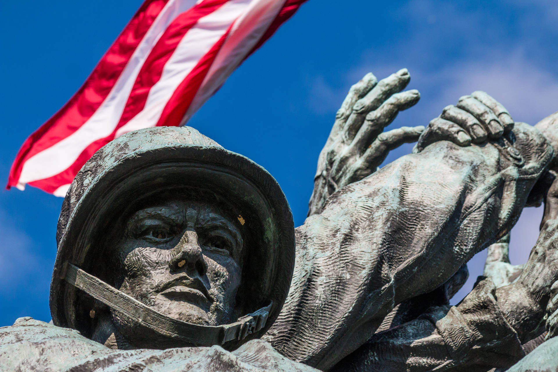 Marine Corps Statue Close-up Background