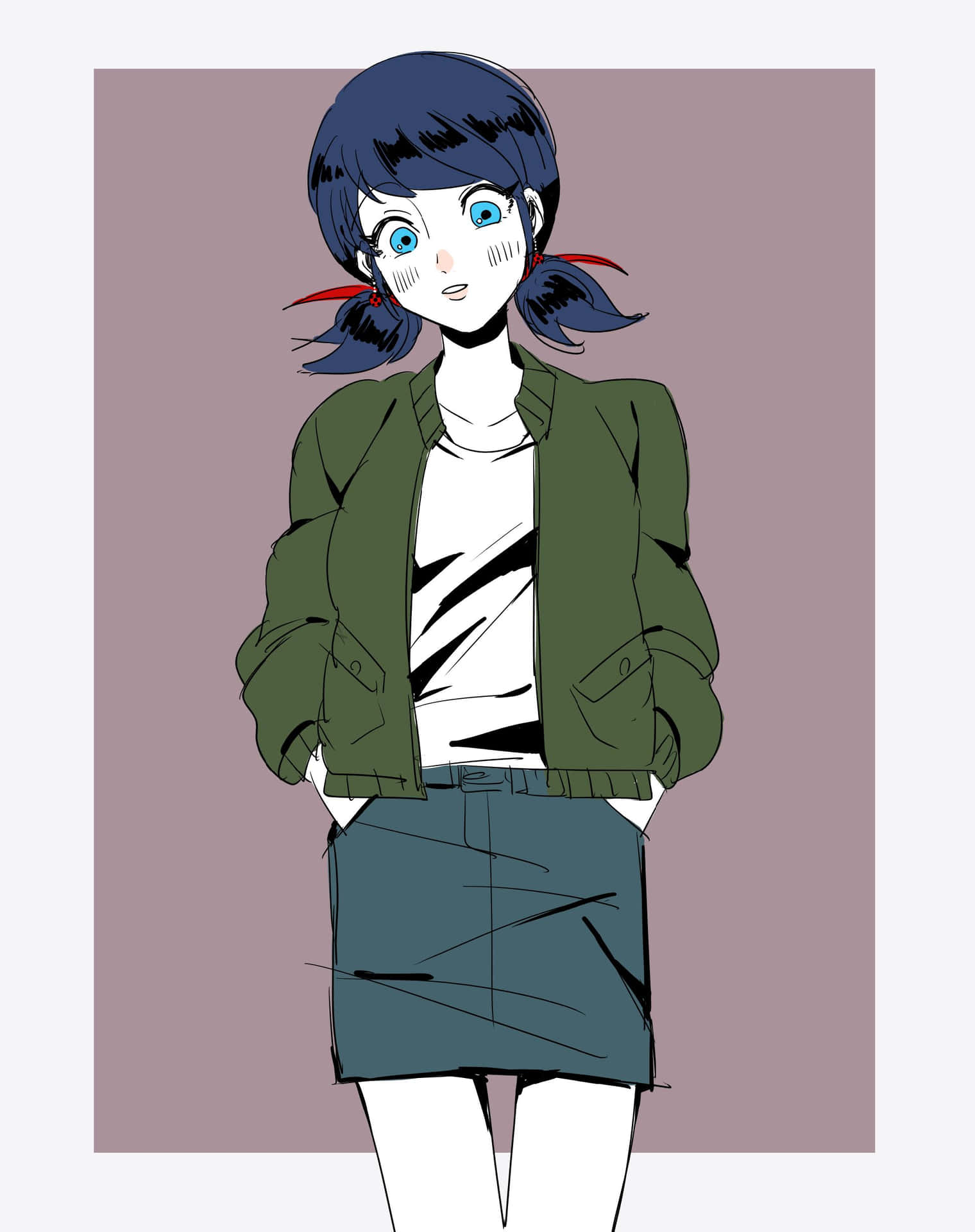 Marinette Dupain Cheng Anime Style Background