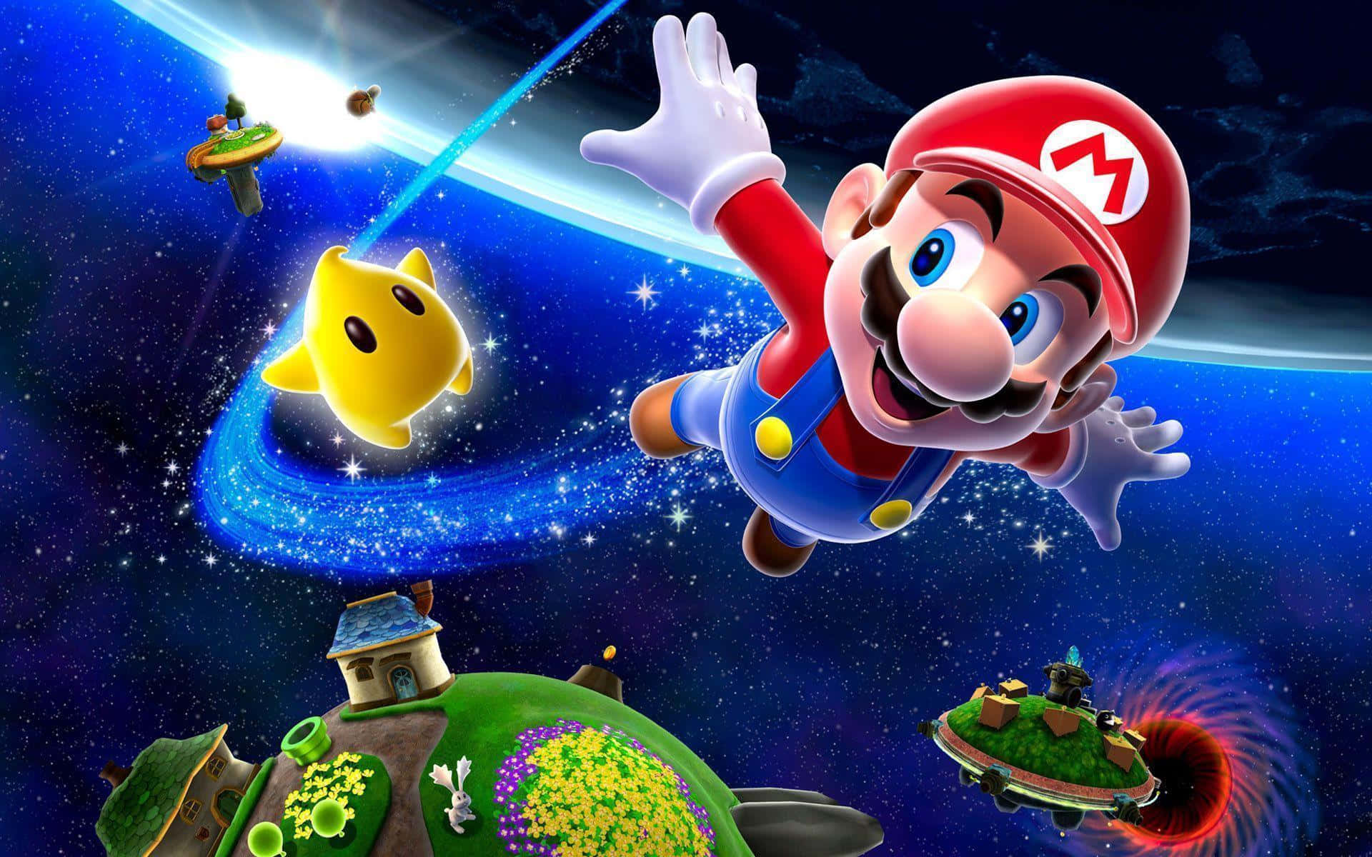 Mario Bros Nintendo Space Background