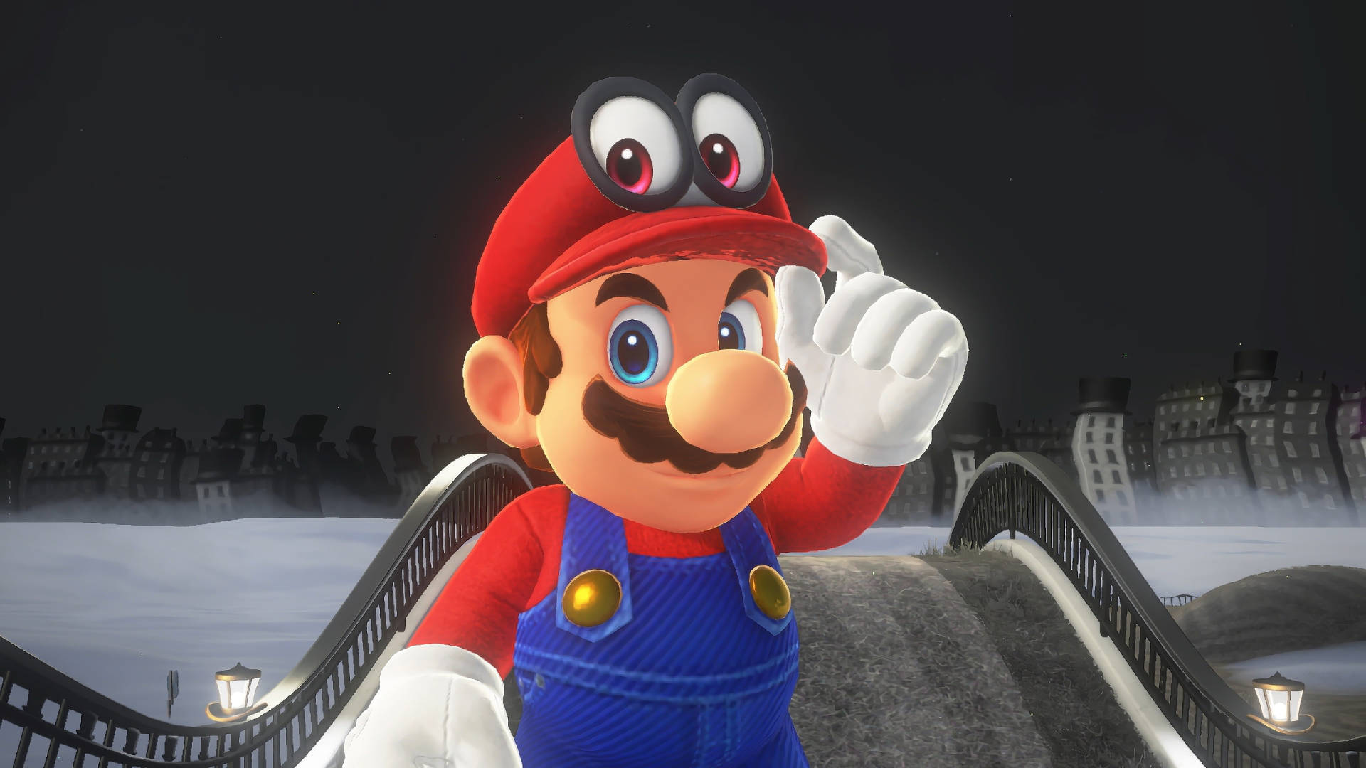 Mario Kart Cap With Eyes Background