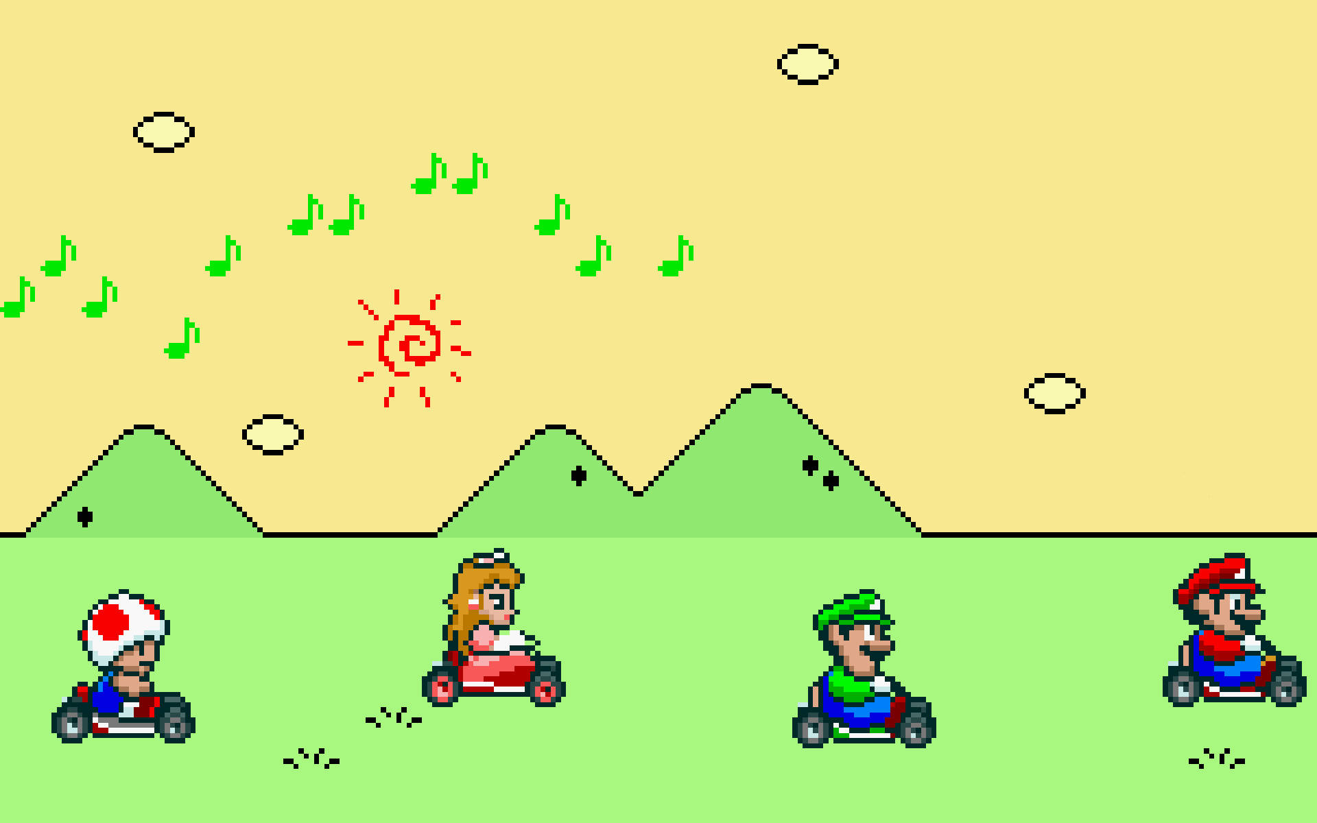 Mario Kart Video Game Background