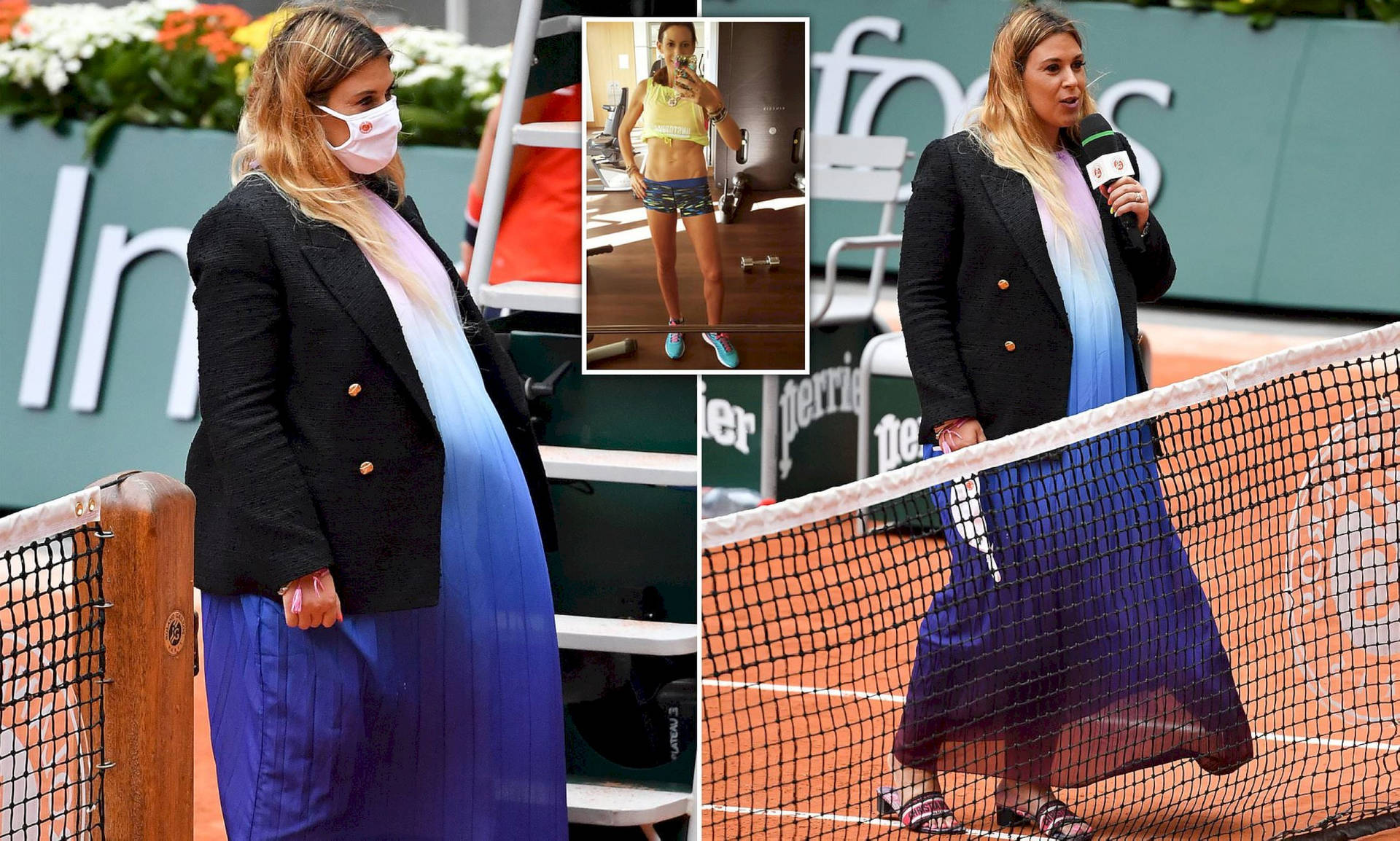 Marion Bartoli Engaging In Post-match Interview On Court Background