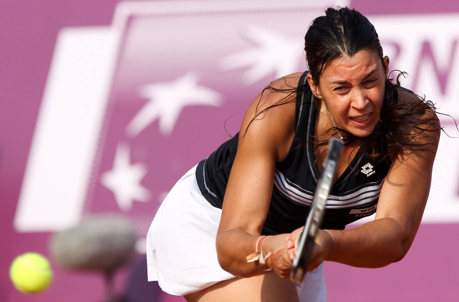 Marion Bartoli Hunched Forward Background