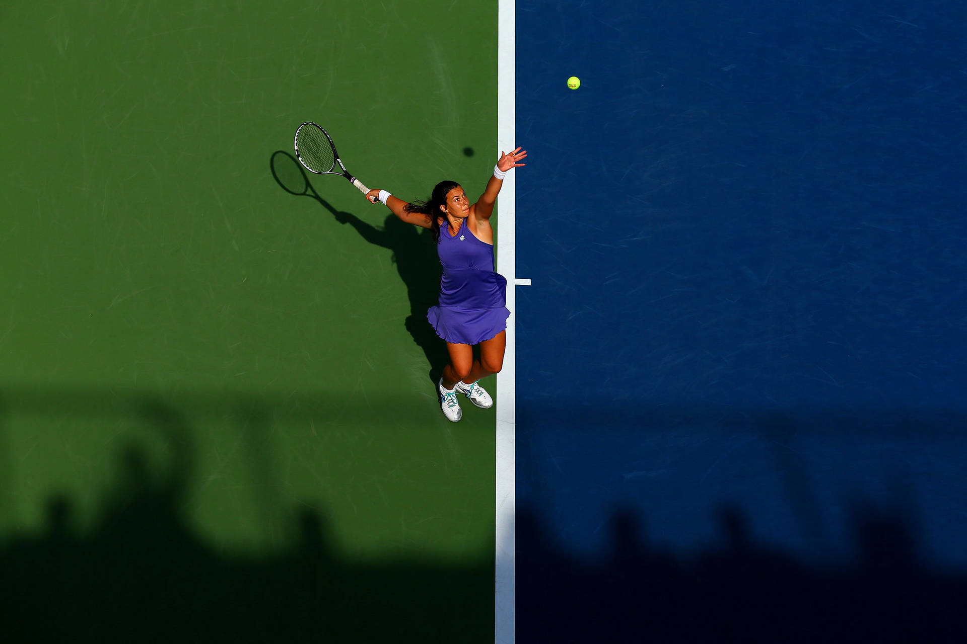 Marion Bartoli Serving Aerial Shot Background