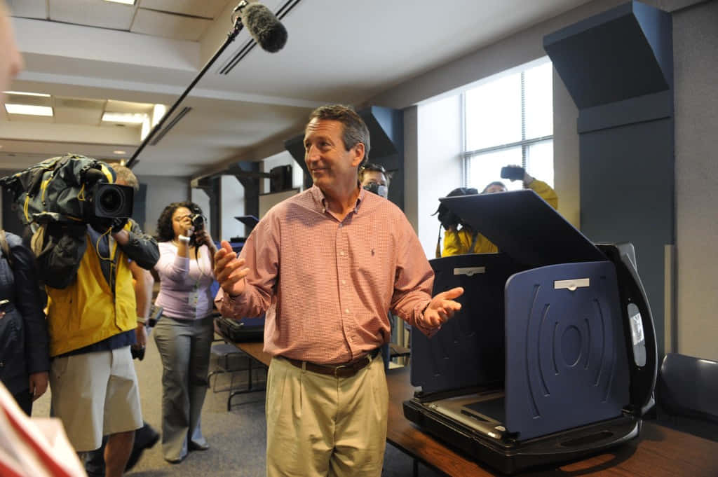 Mark Sanford In Casual Clothes Background