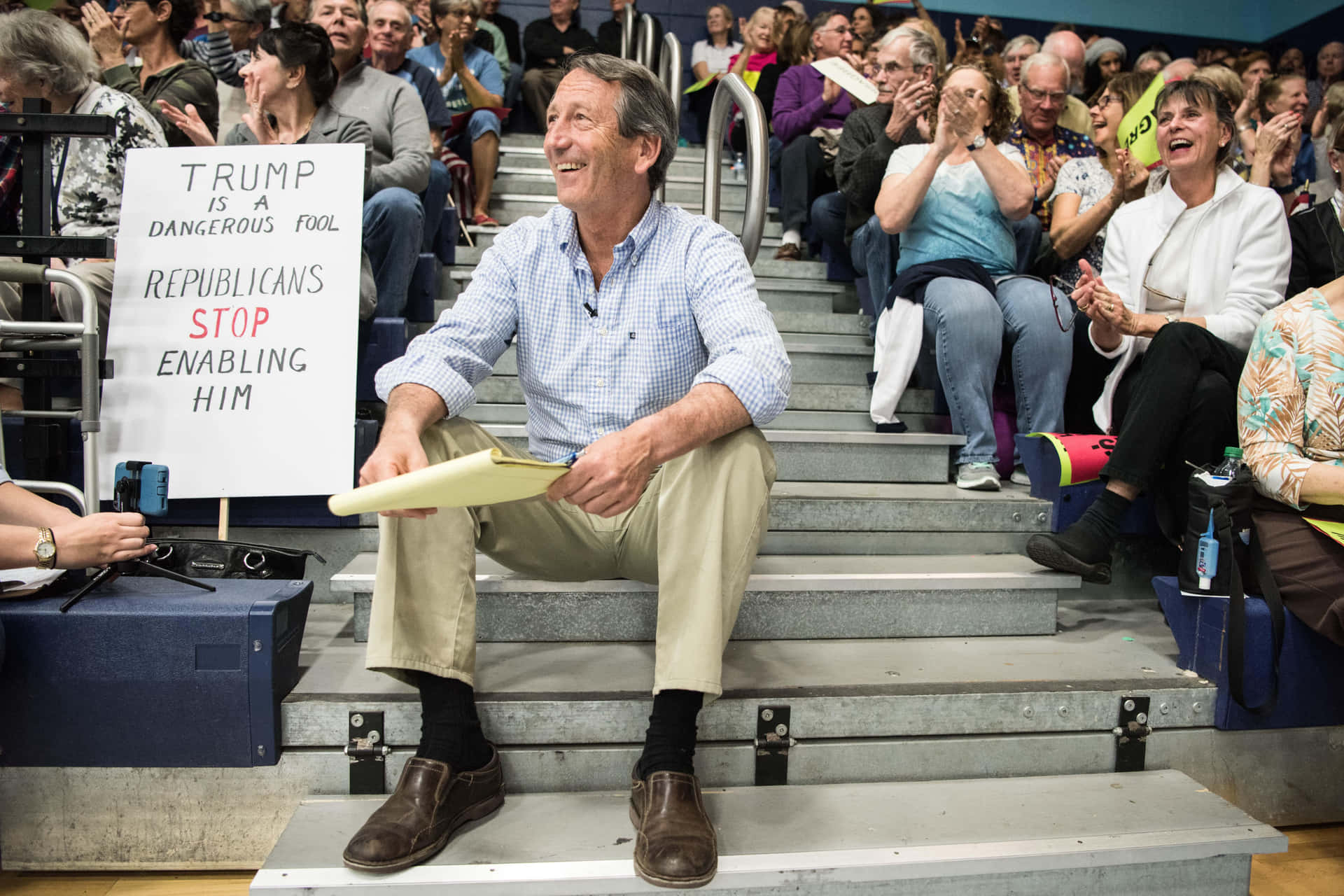 Mark Sanford On Stairs Background