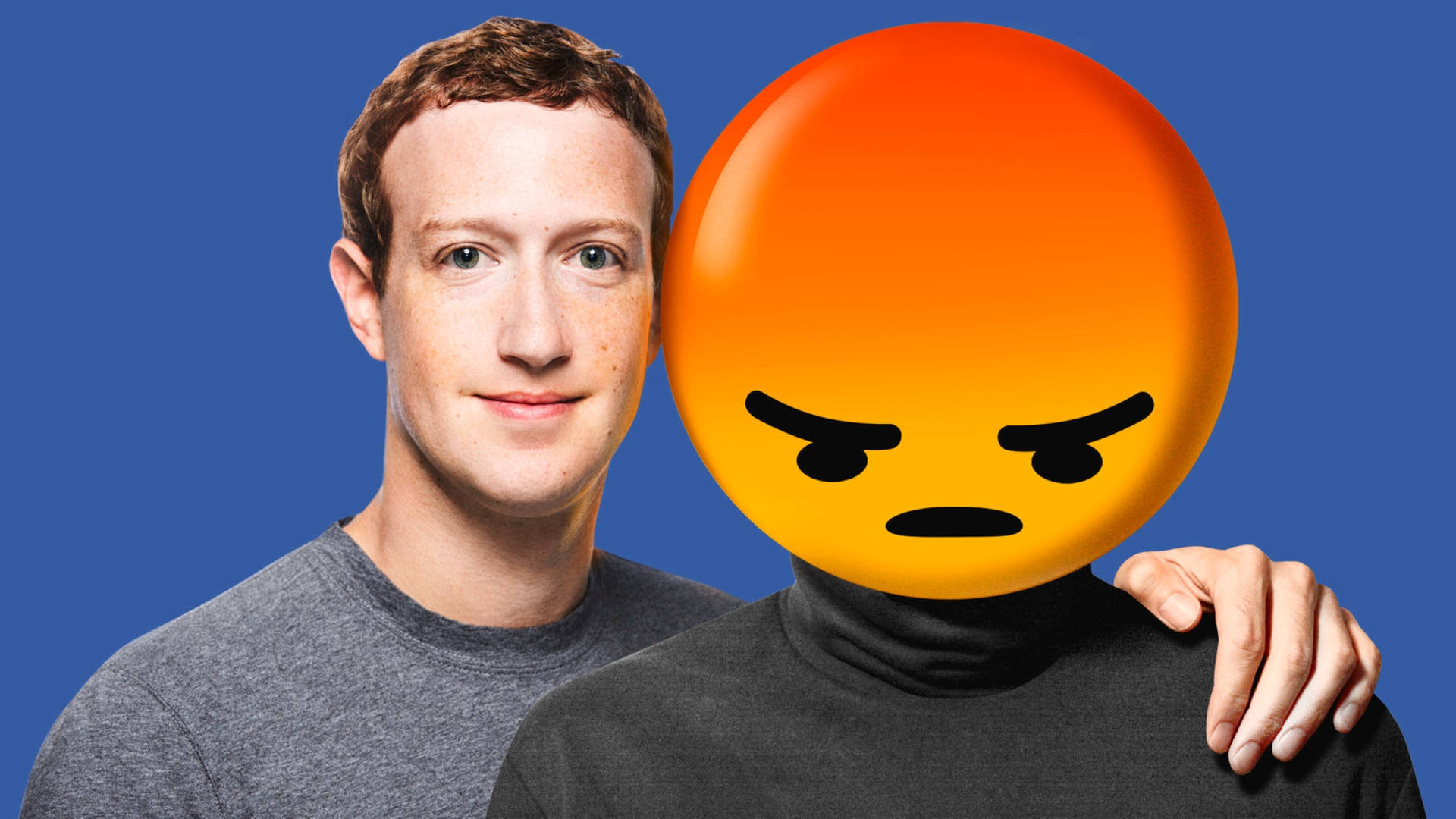 Mark Zuckerberg And Angry Emoji Background