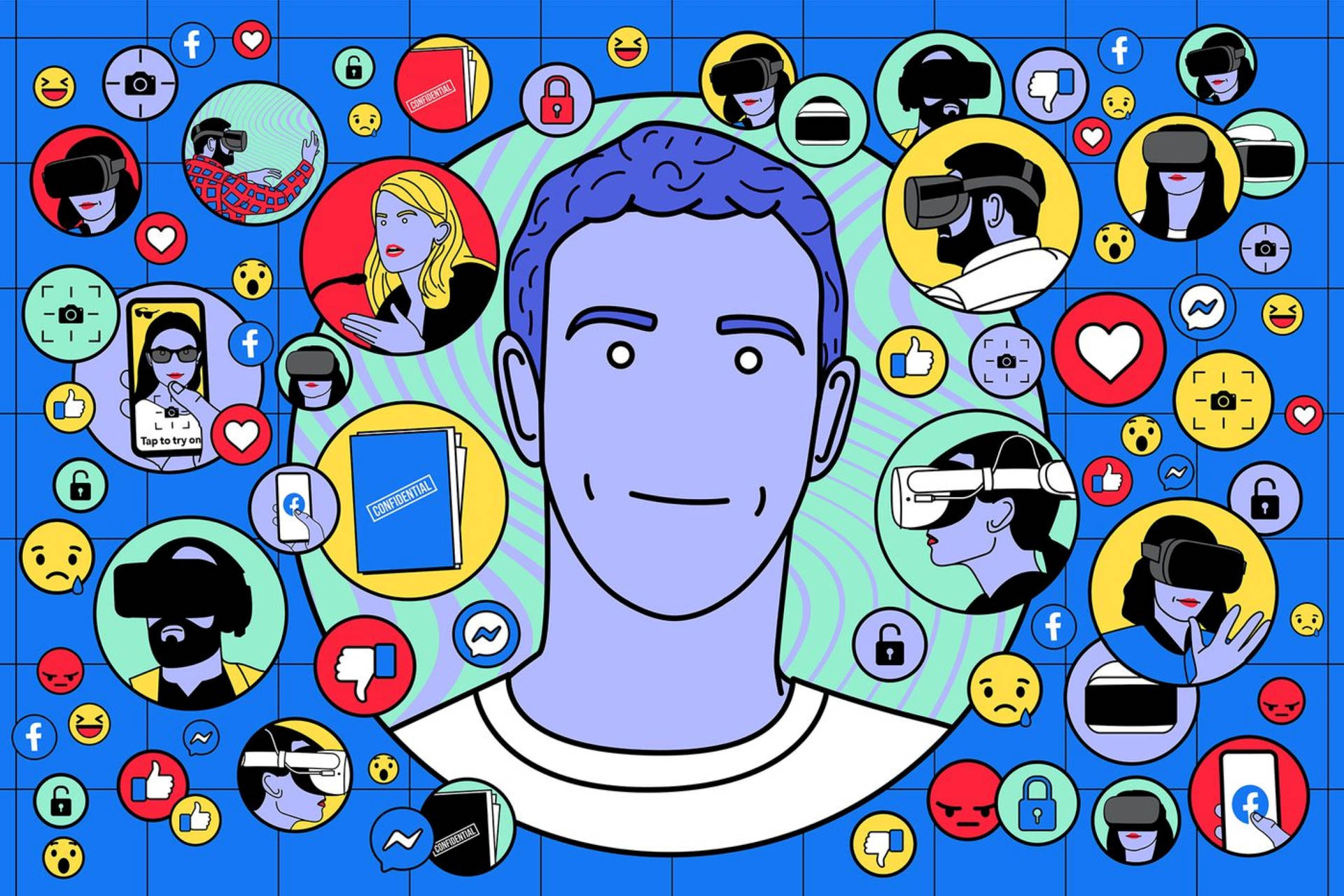Mark Zuckerberg Facebook Art Background