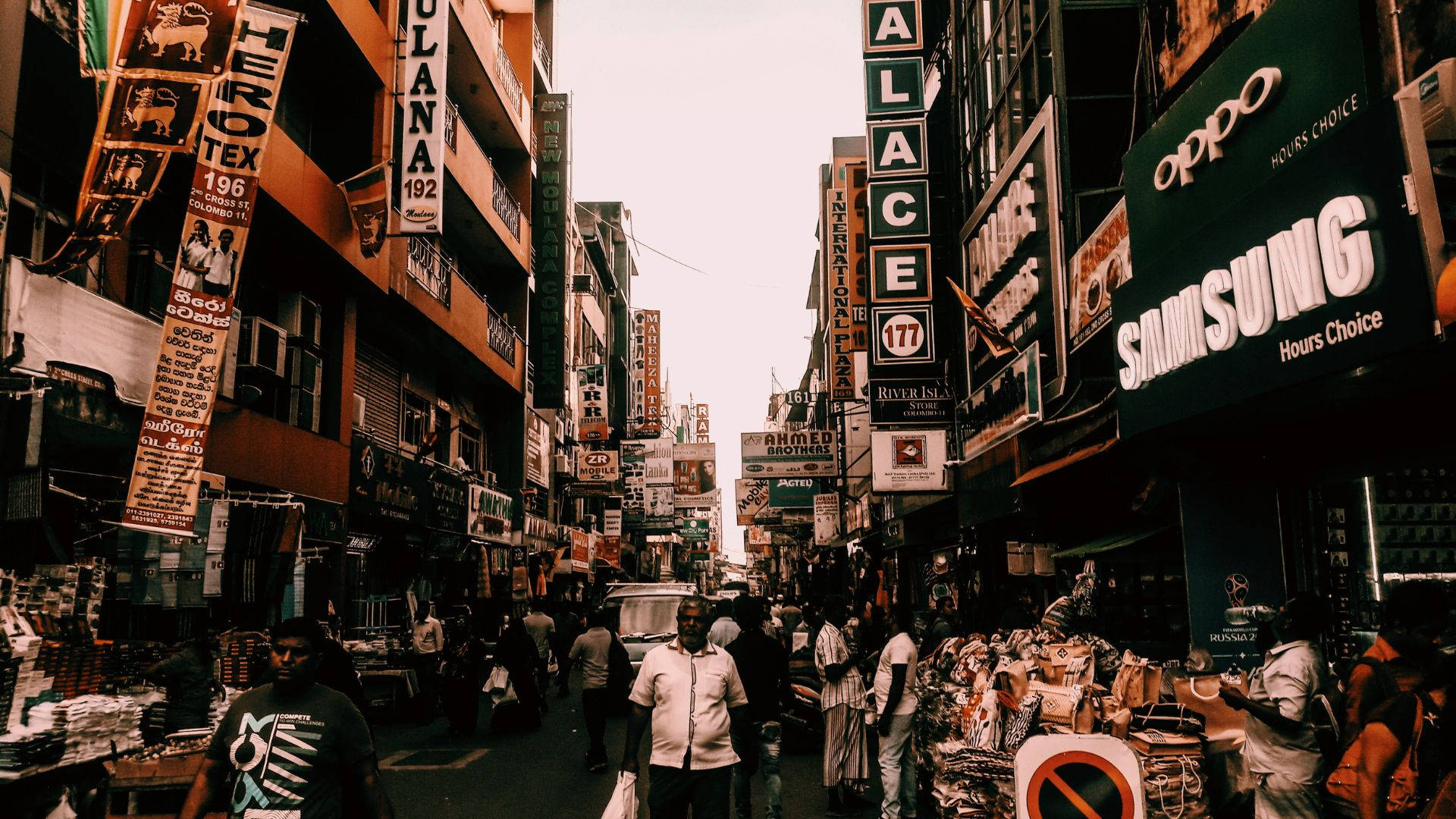 Market With Billboards Background