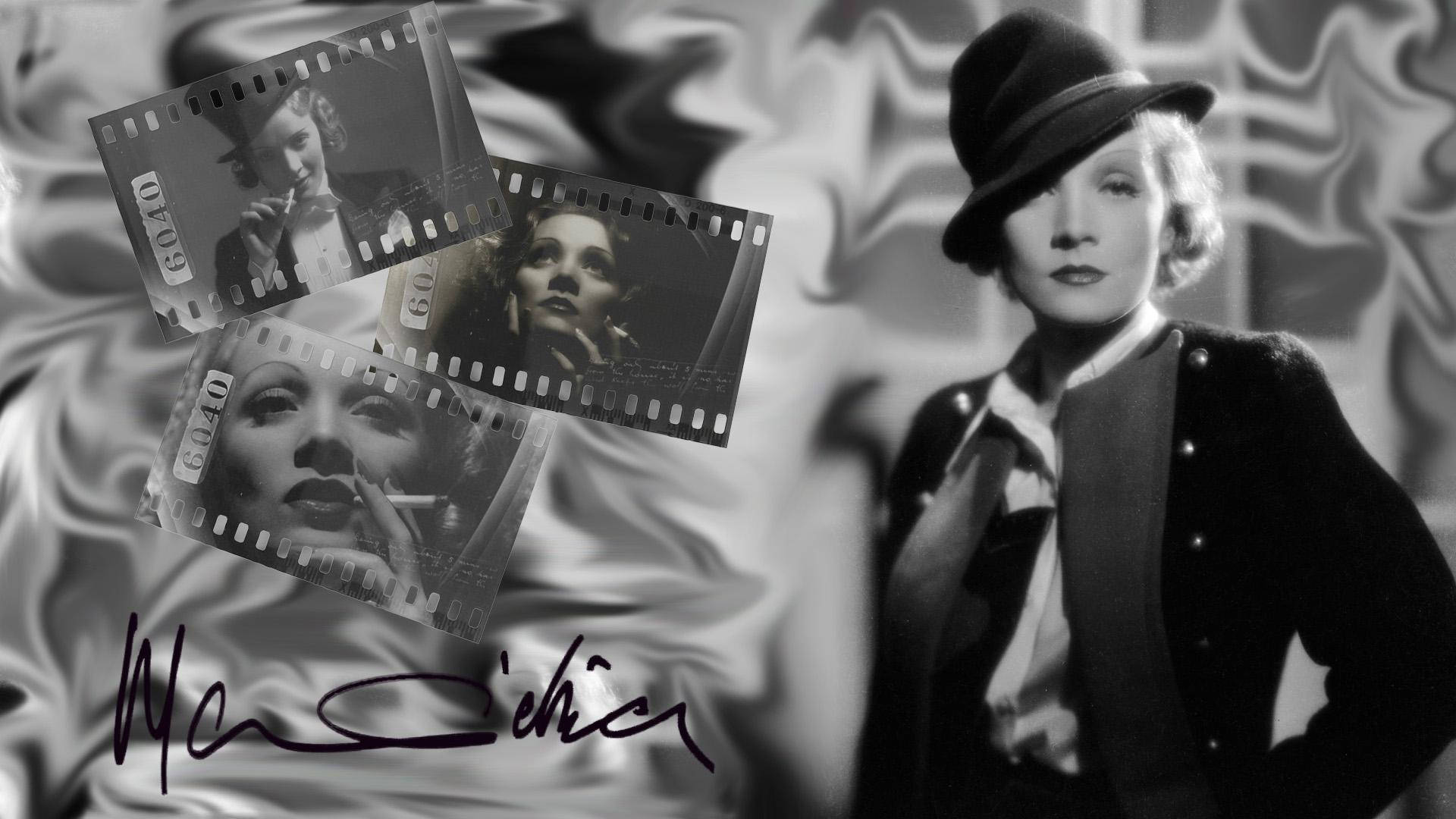 Marlene Dietrich Film Strips Background