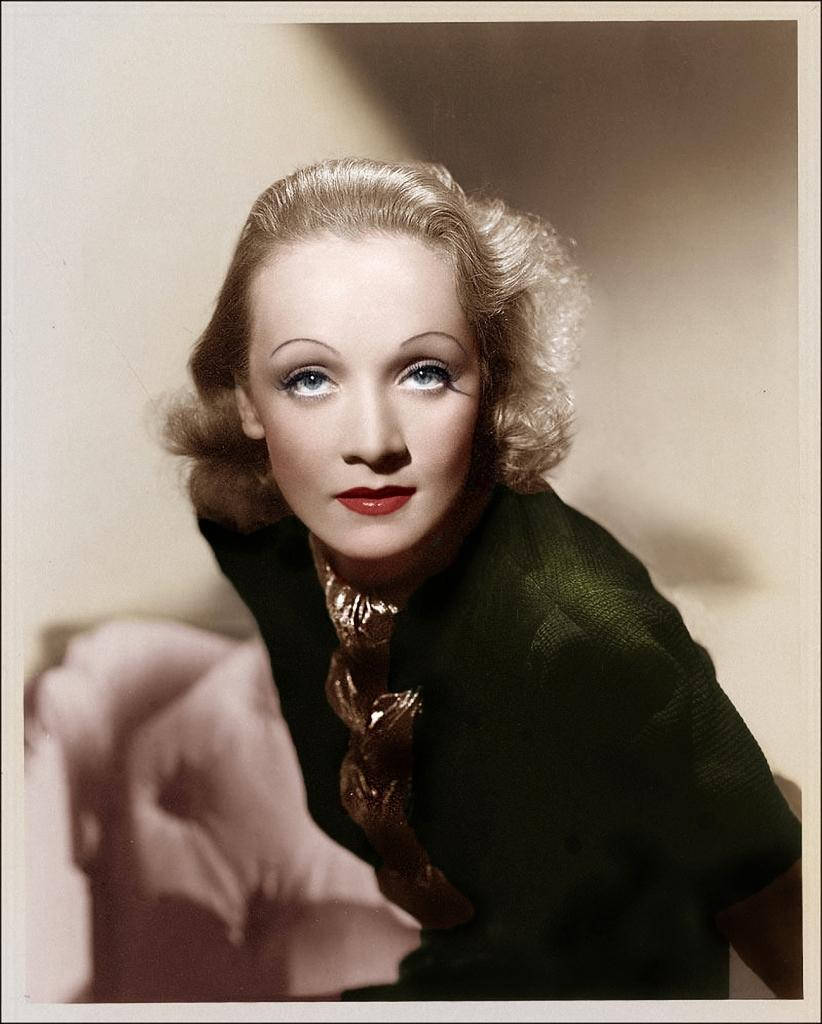 Marlene Dietrich Green Dress Background