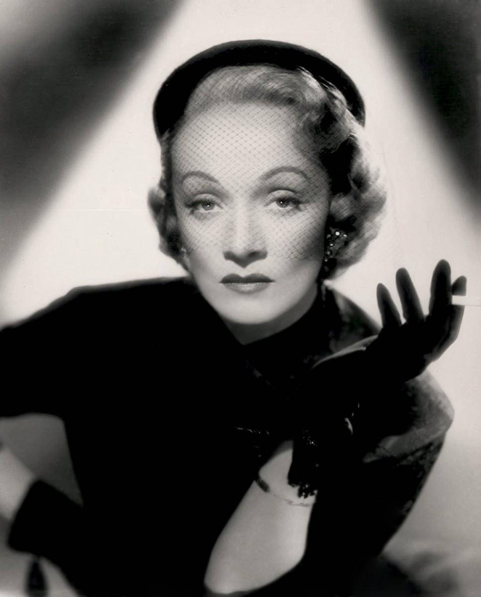 Marlene Dietrich In Mourning Veil Background