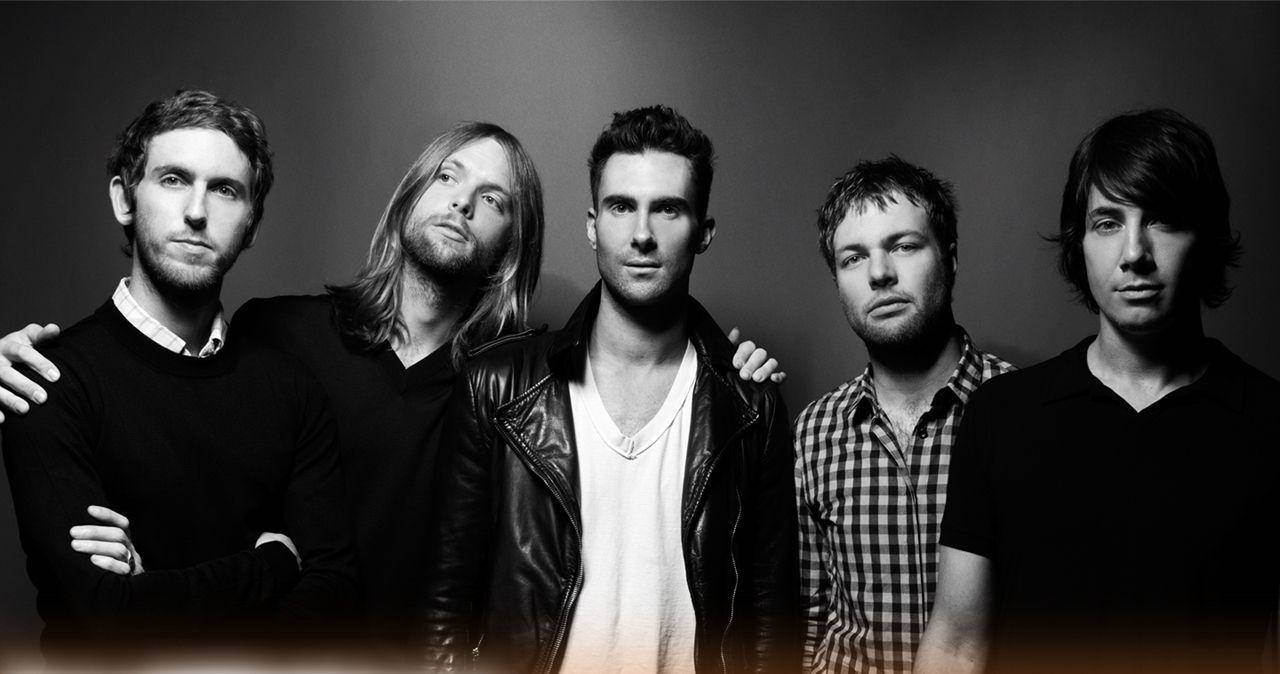 Maroon 5 Group Shot Monochrome Background