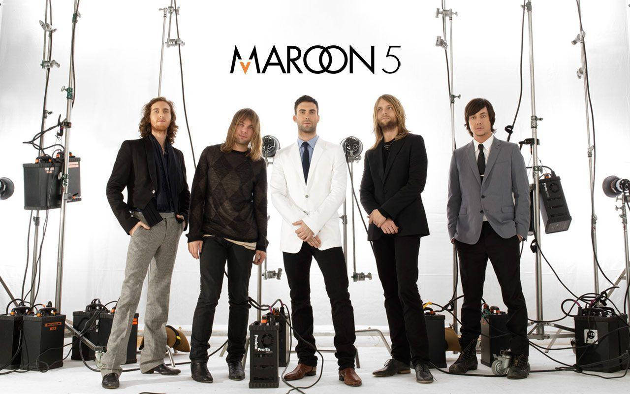 Maroon 5 Stage Instruments Cloudy Sky Background