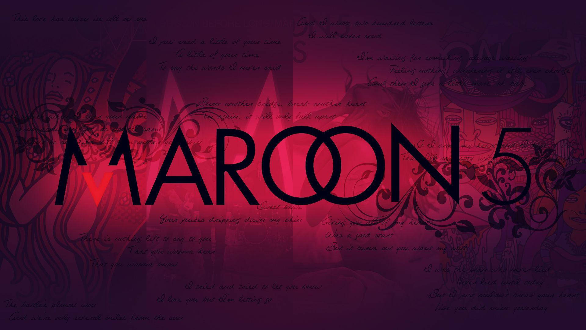 Maroon 5 Stylish Red Aesthetic Logo Background