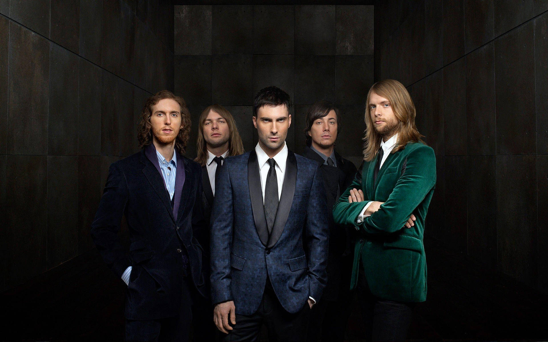 Maroon 5 Suits Black Background Background