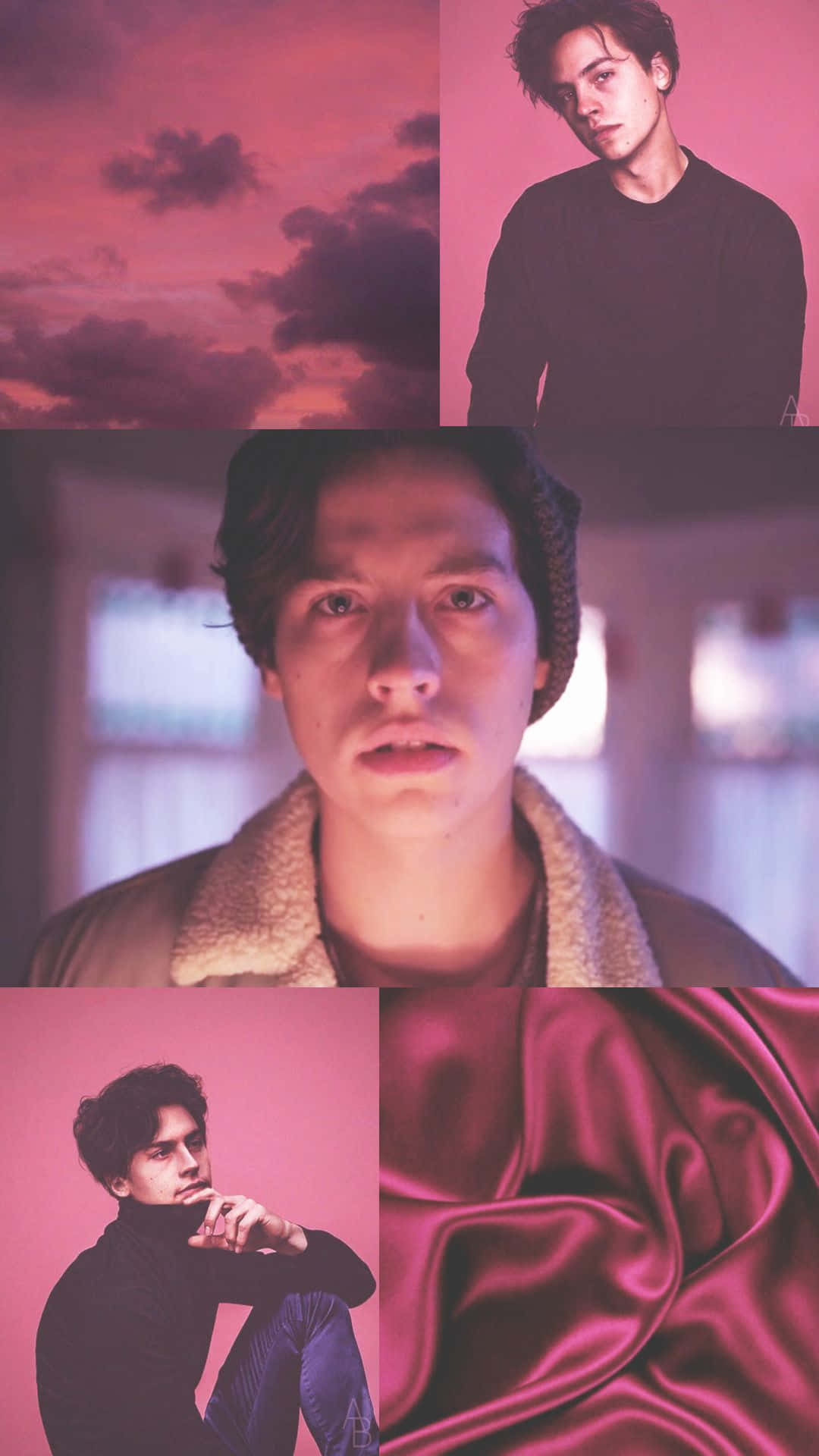 Maroon Aesthetic American Actor Cole Sprouse Background