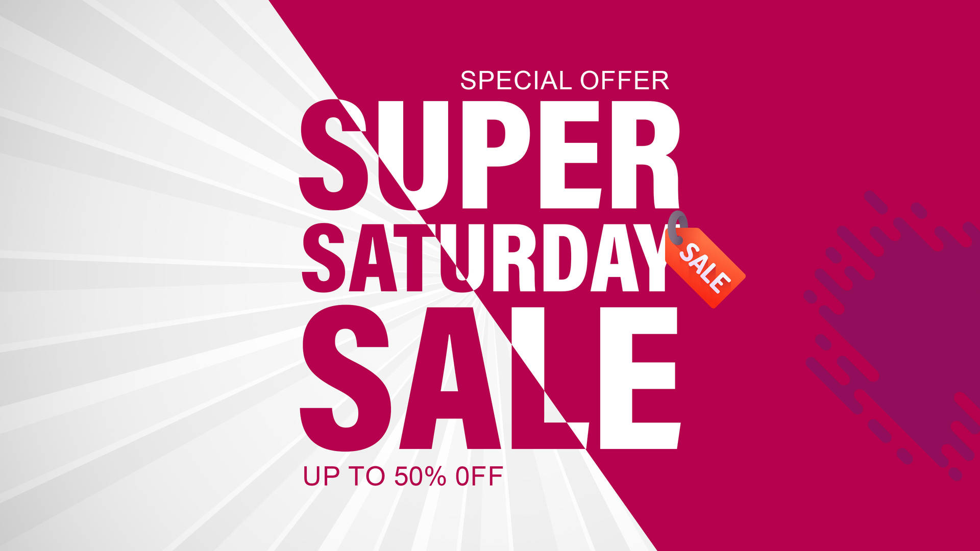 Maroon And White Super Saturday Sale Background