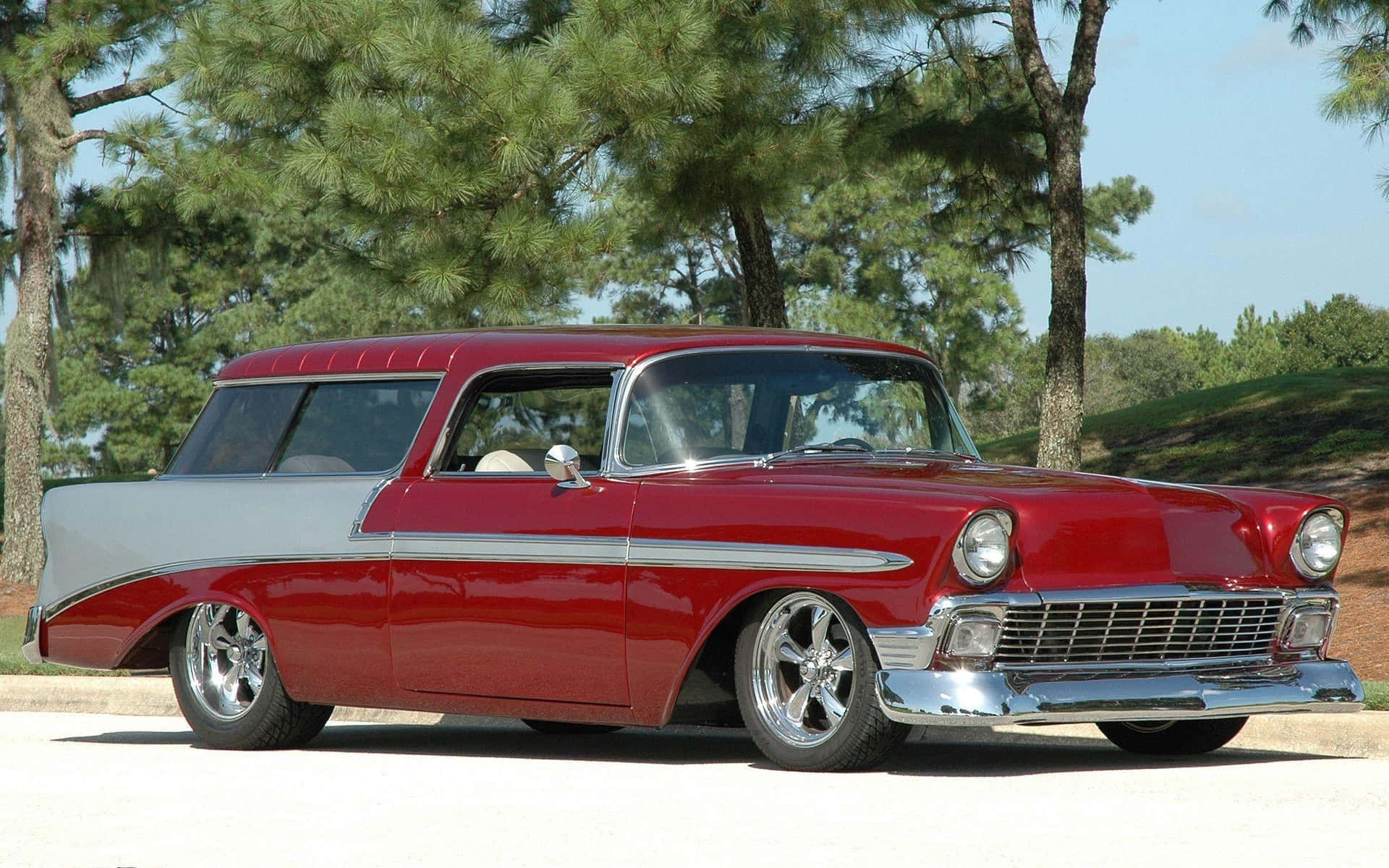 Maroon Chevy Nomad Background