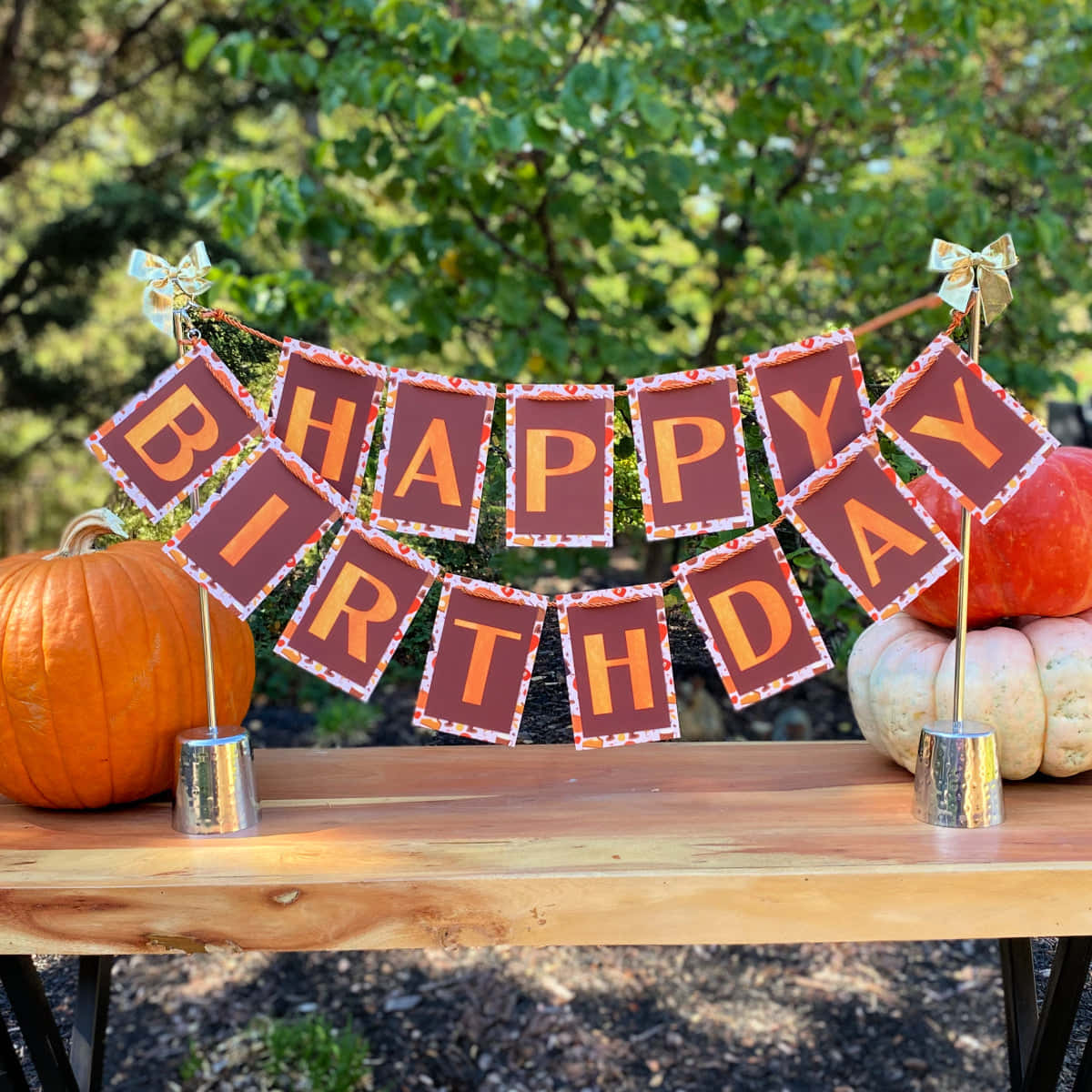 Maroon Fall Birthday Banner Background