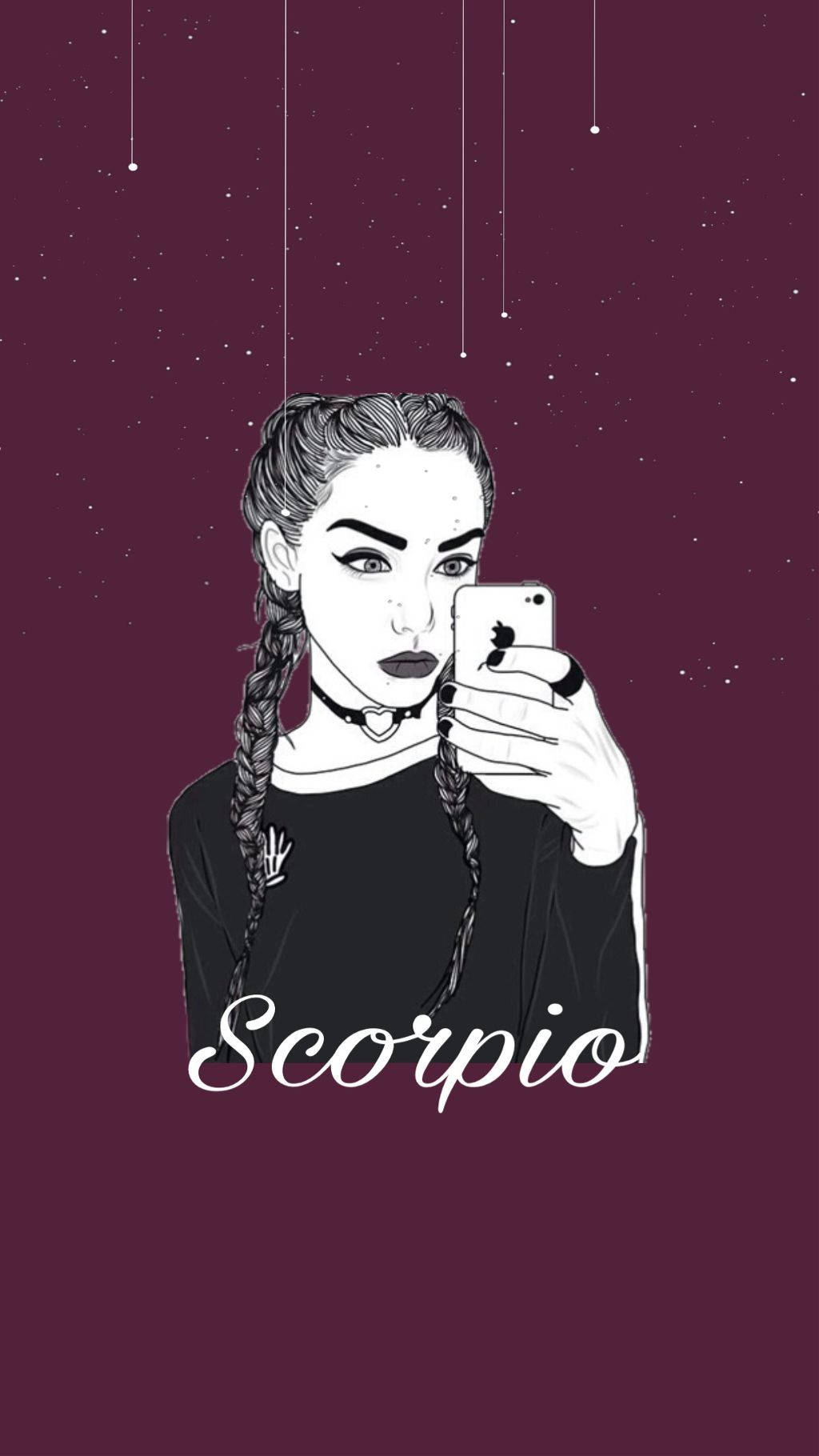 Maroon Scorpio Aesthetic Girl Background