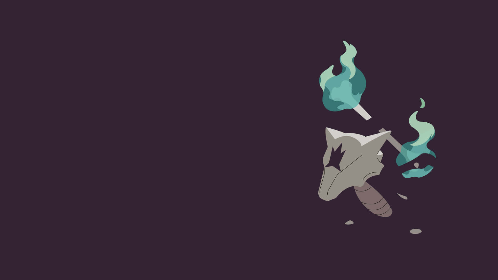 Marowak In Black Background