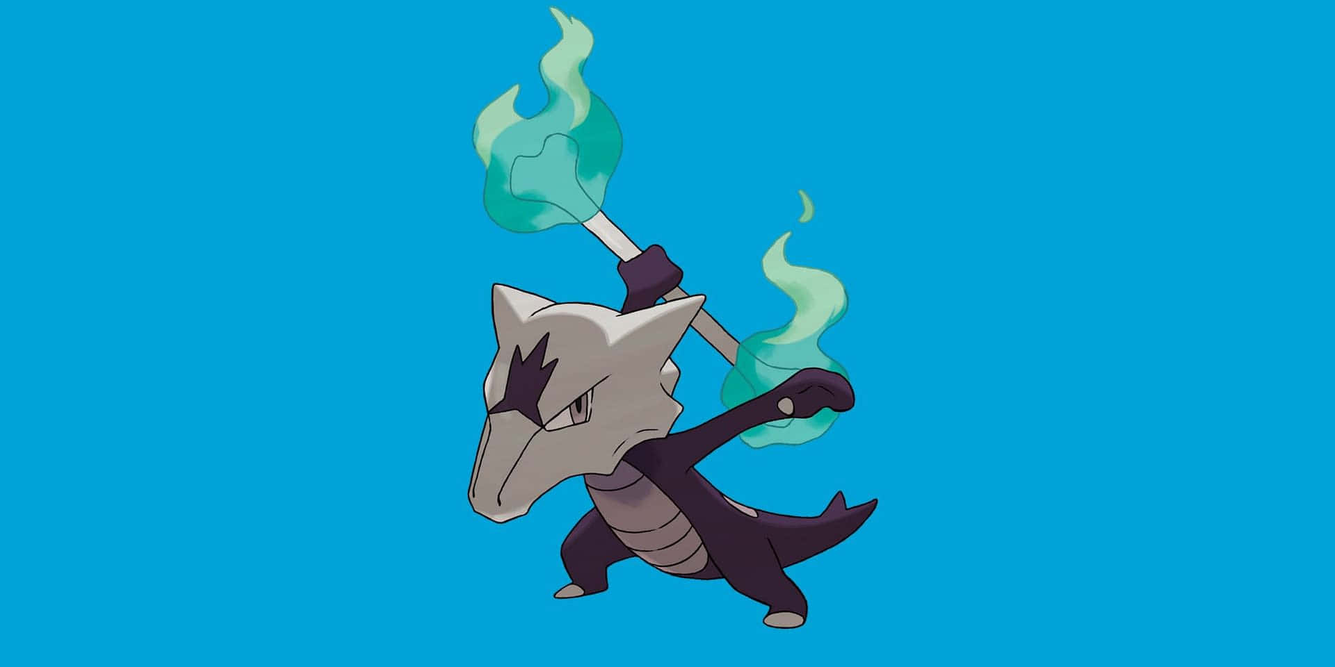 Marowak In Blue Background