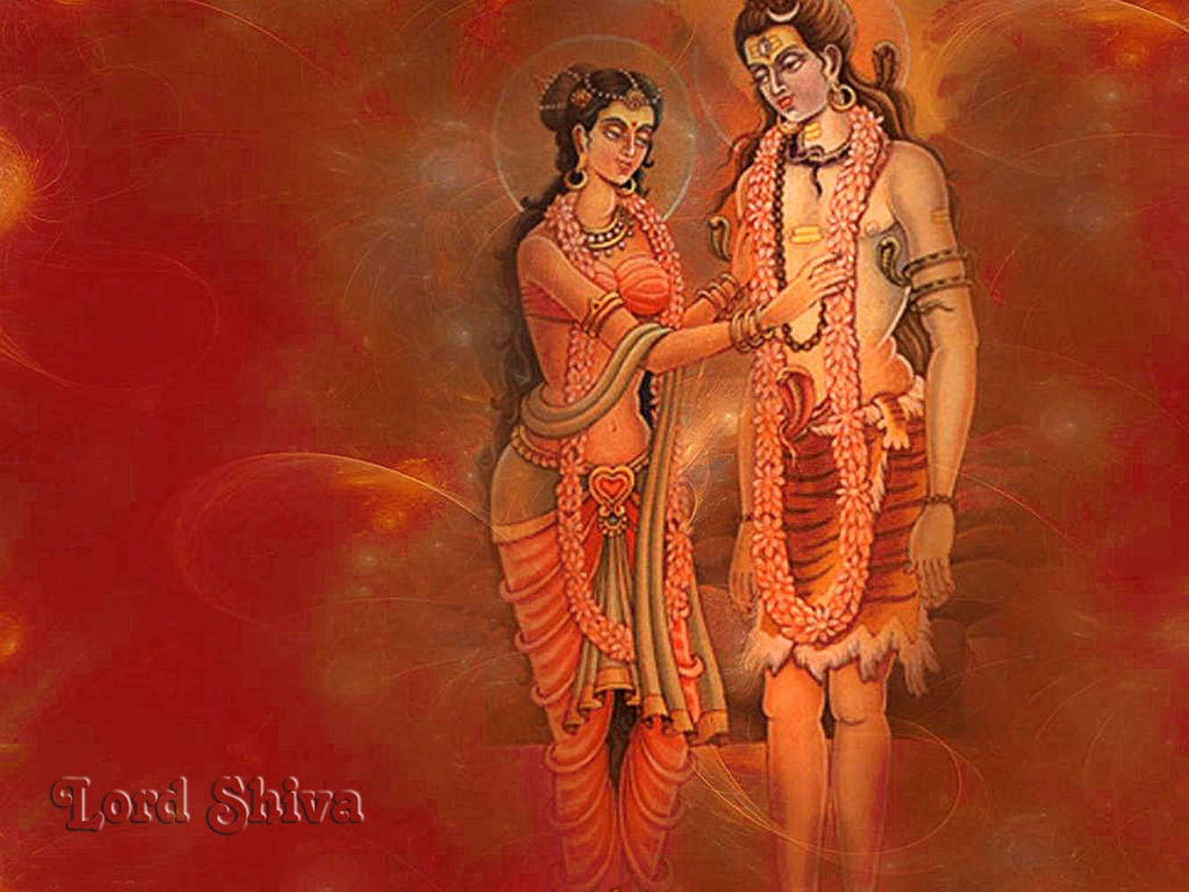 Marriage Of Shiva Parvati Painting Background