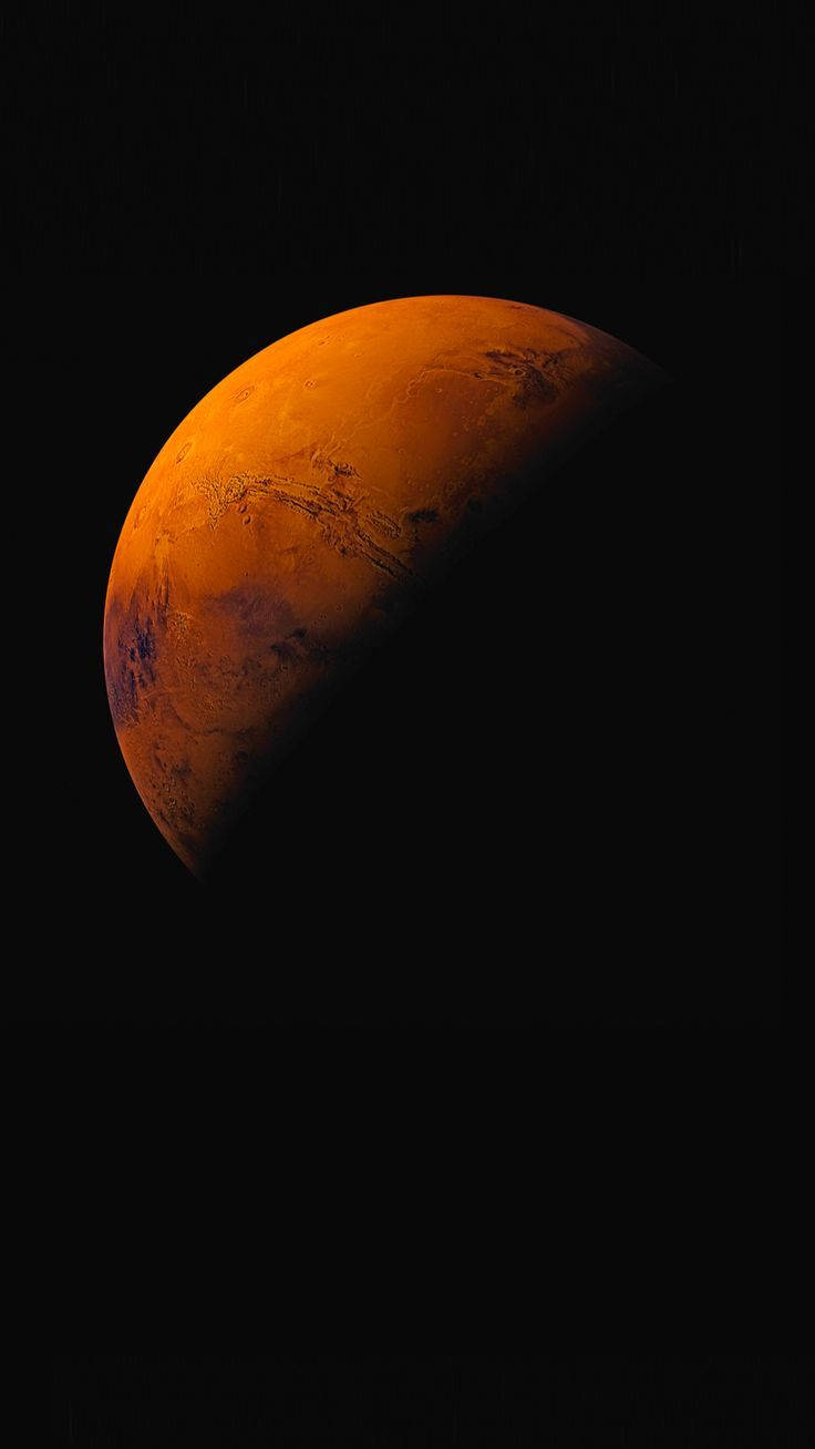 Mars Covered With Shadow Background