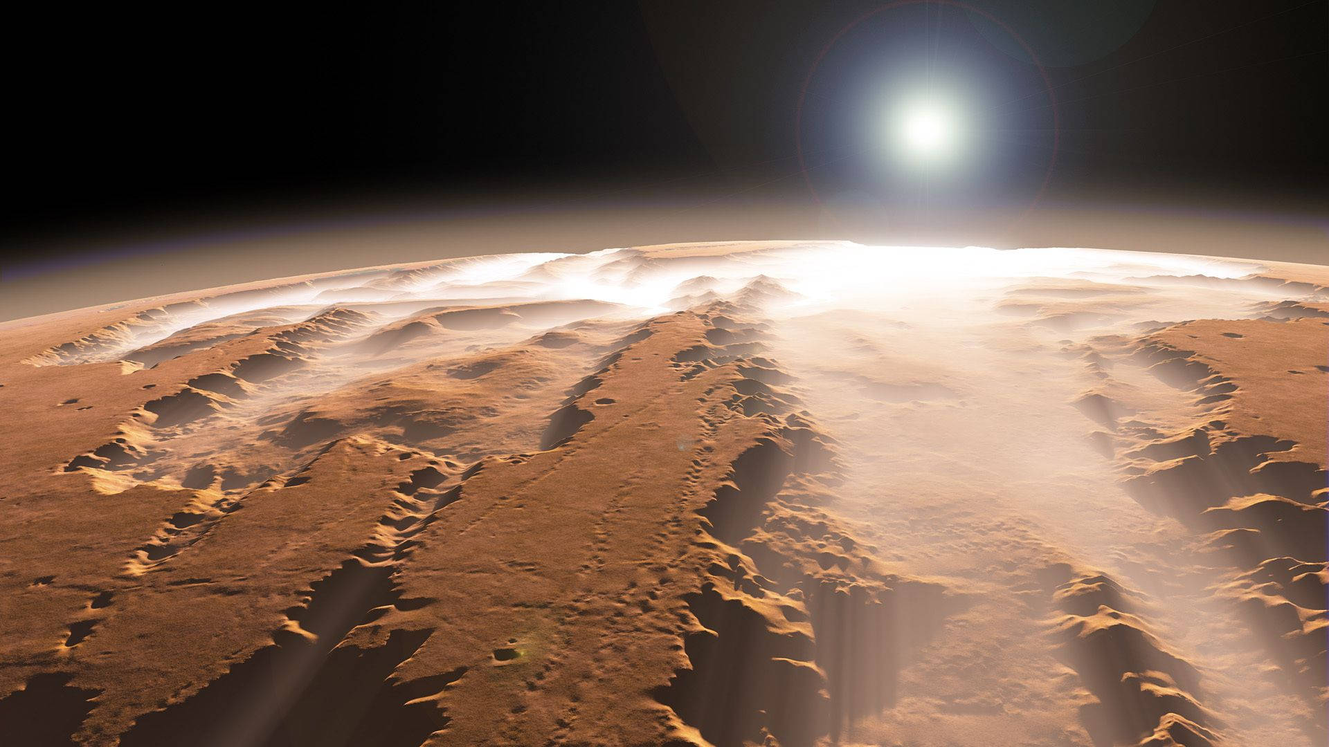 Mars Hemisphere Close-up Background