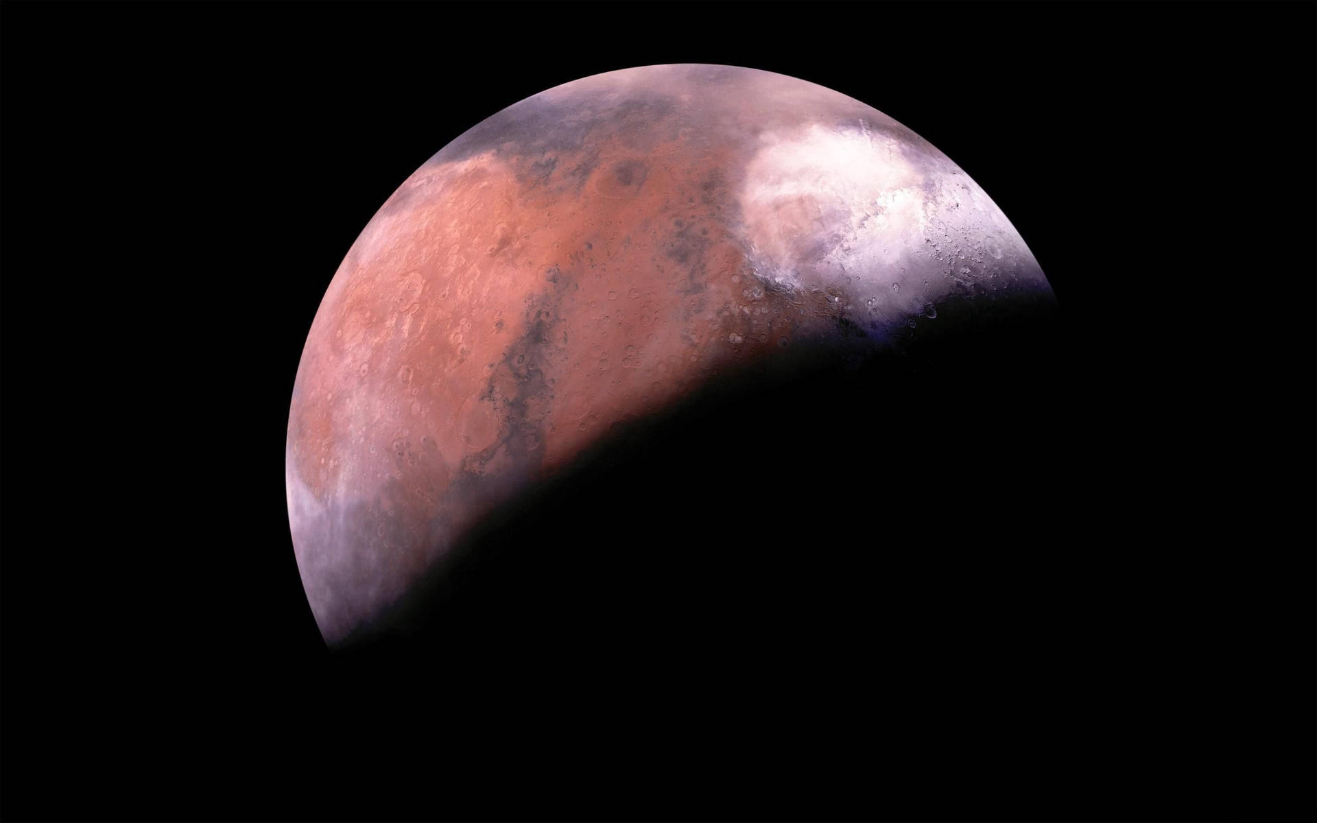 Mars On A Shadow Background