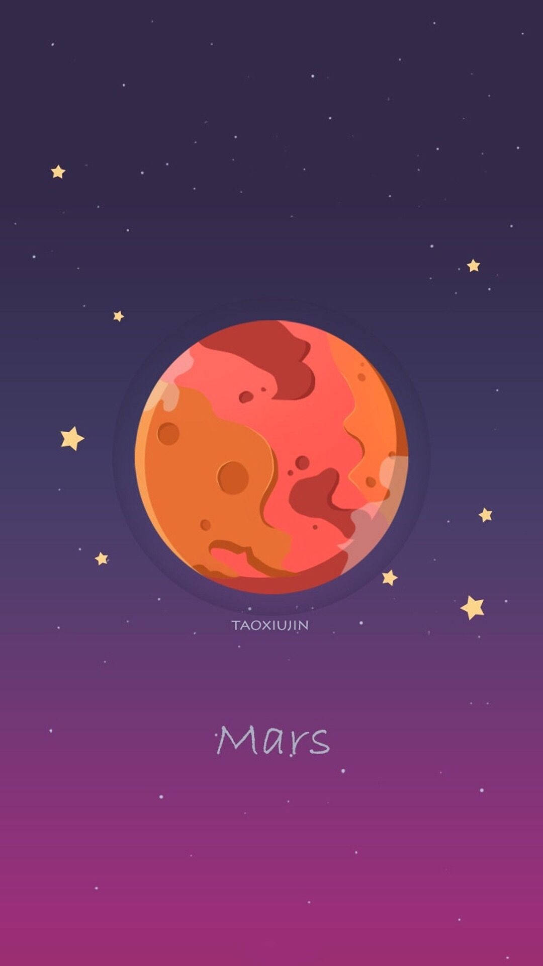 Mars Planet In The Sky With Stars