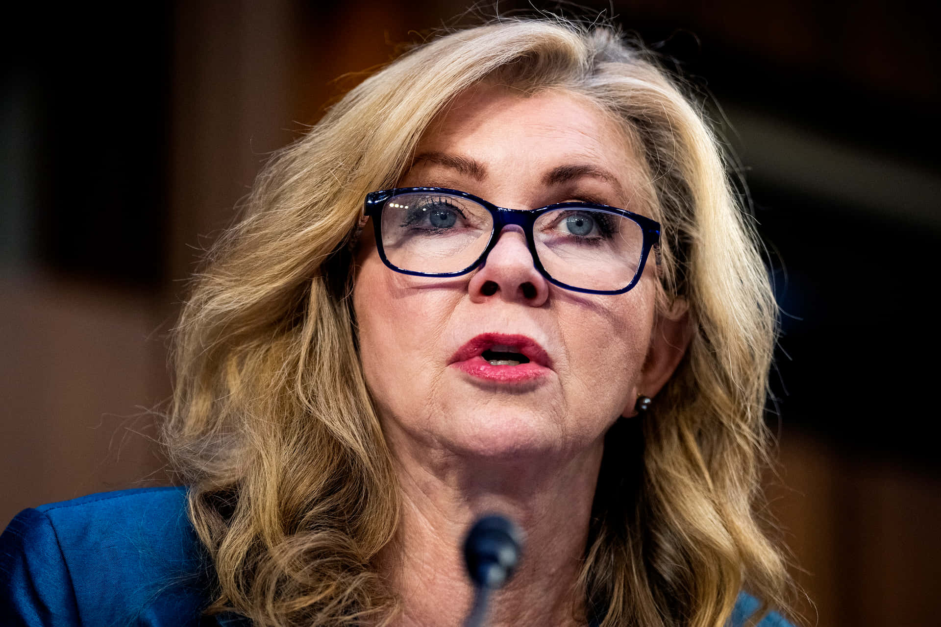 Marsha Blackburn In Glasses Background